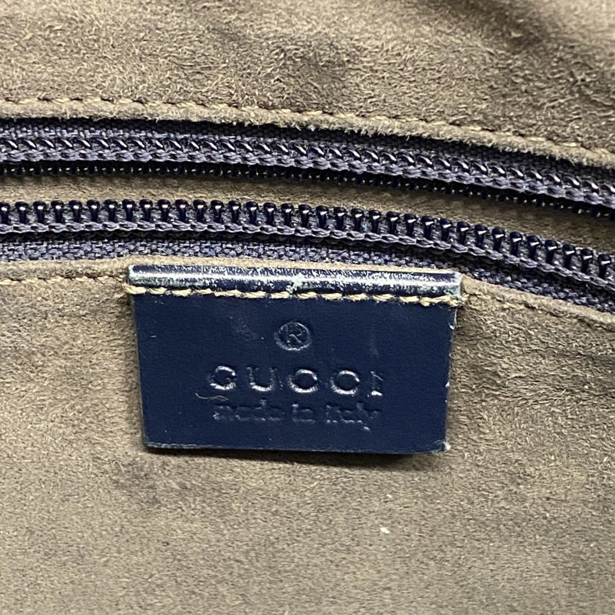 Gucci Navy Leather Shoulder Bag (Pre-Owned)