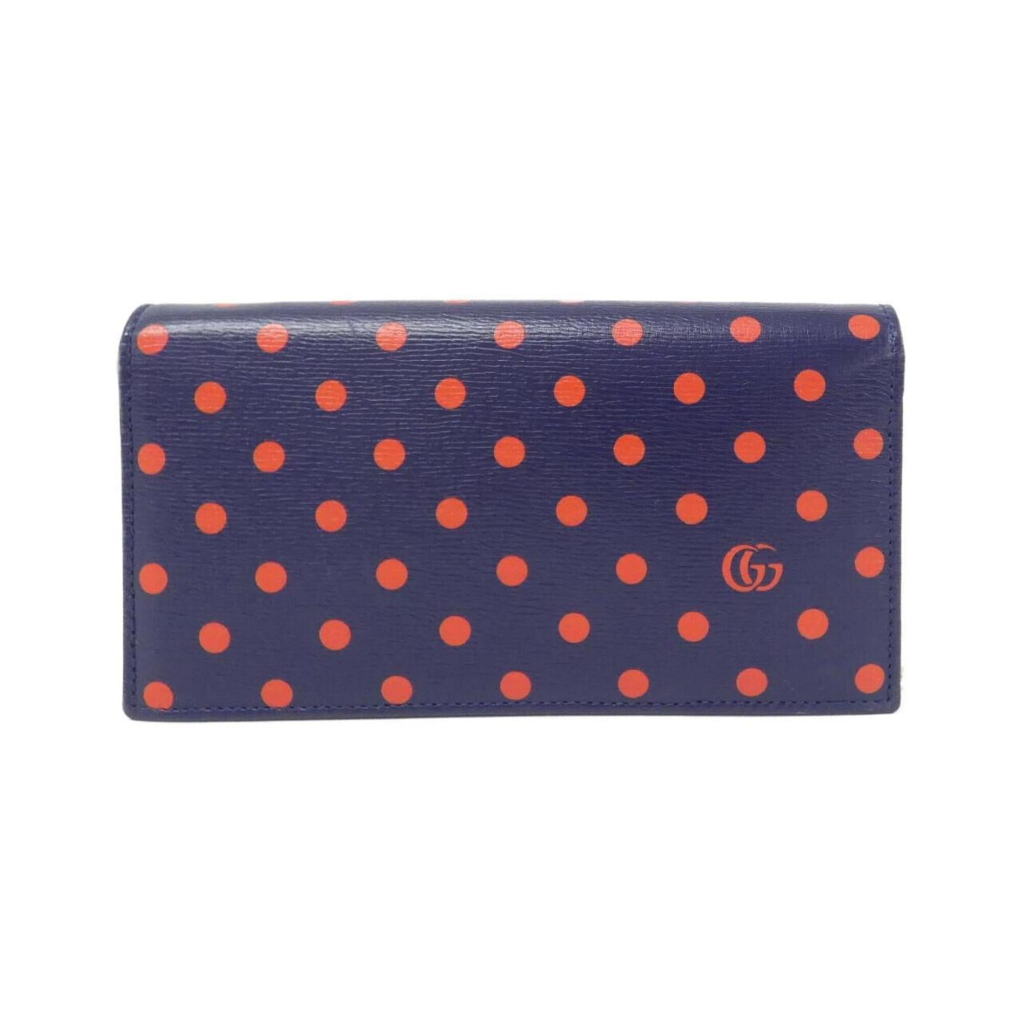 Gucci Blue Red Color Leather Chain/Shoulder Wallet (Pre-Owned)