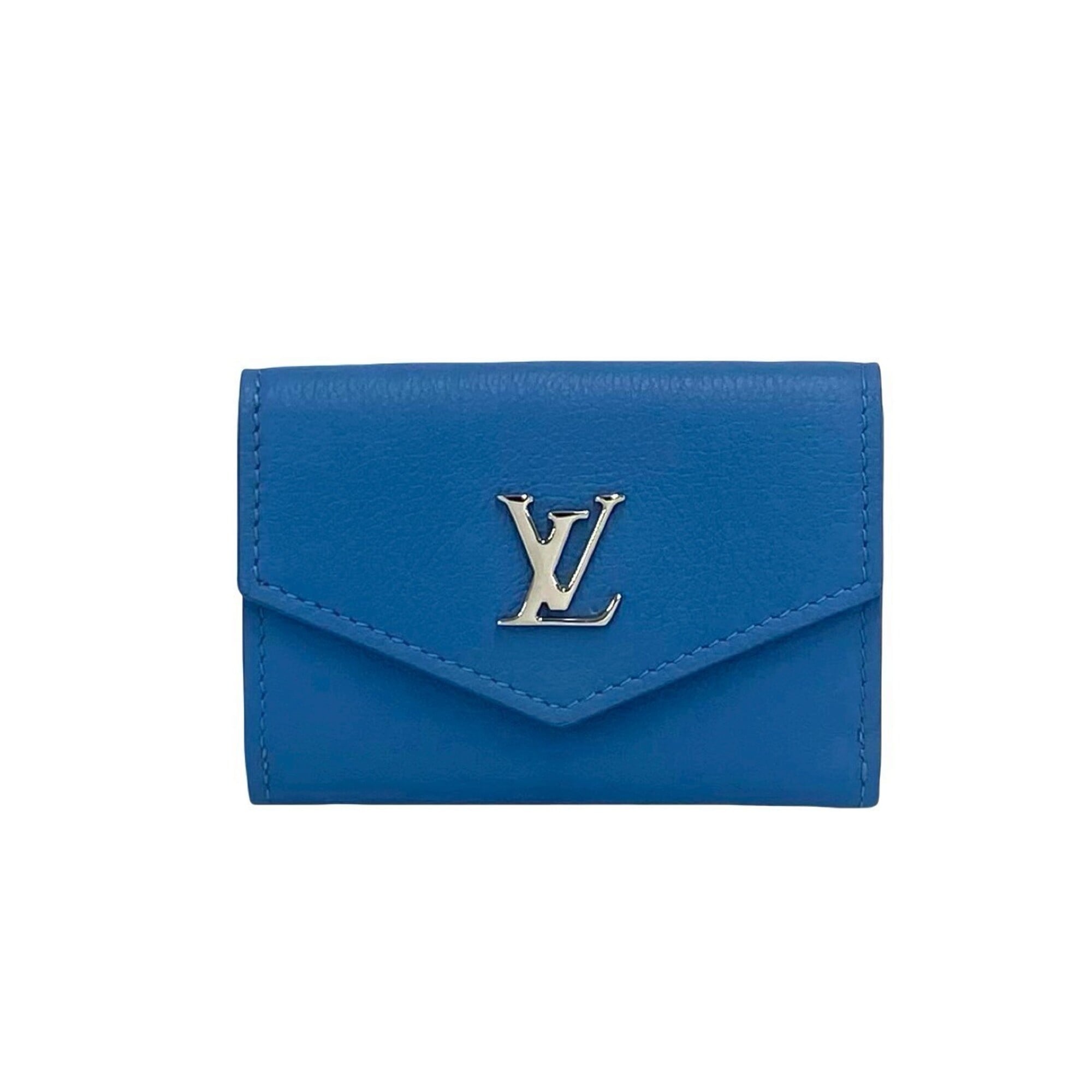 Louis Vuitton Blue Leather Wallet (Tri-Fold) (Pre-Owned)