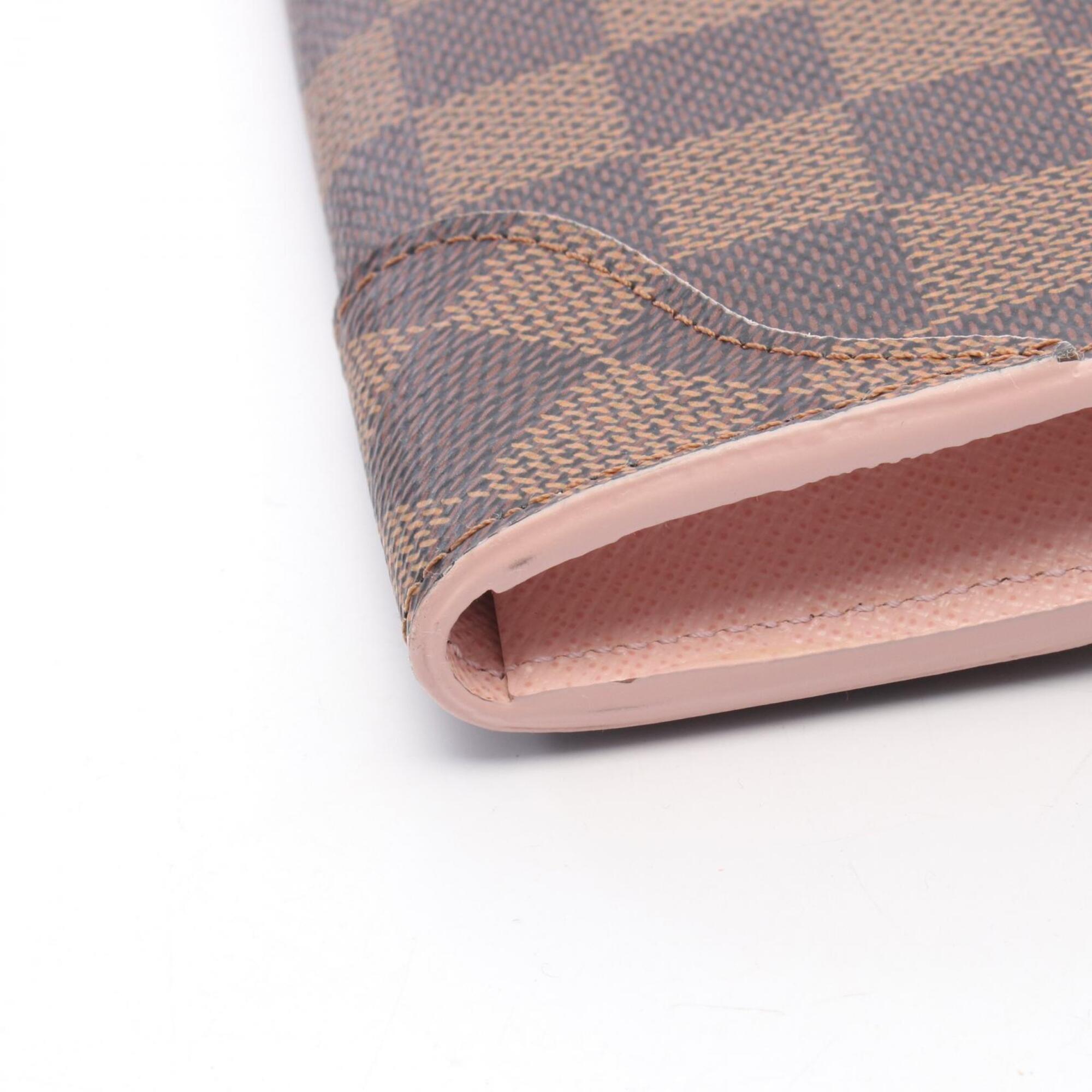 Louis Vuitton Brown Damier Canvas Rose Ballerine Coated Canvas Long Wallet (Bi-Fold) (Pre-Owned)