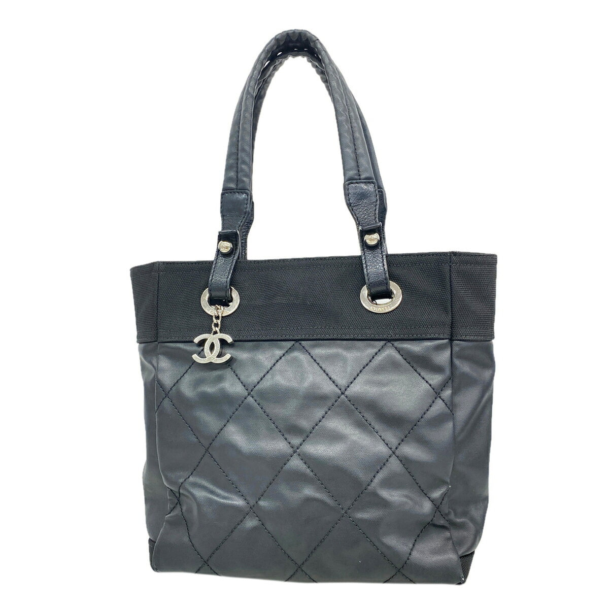 Chanel Black Canvas Tote Bag (Pre-Owned)