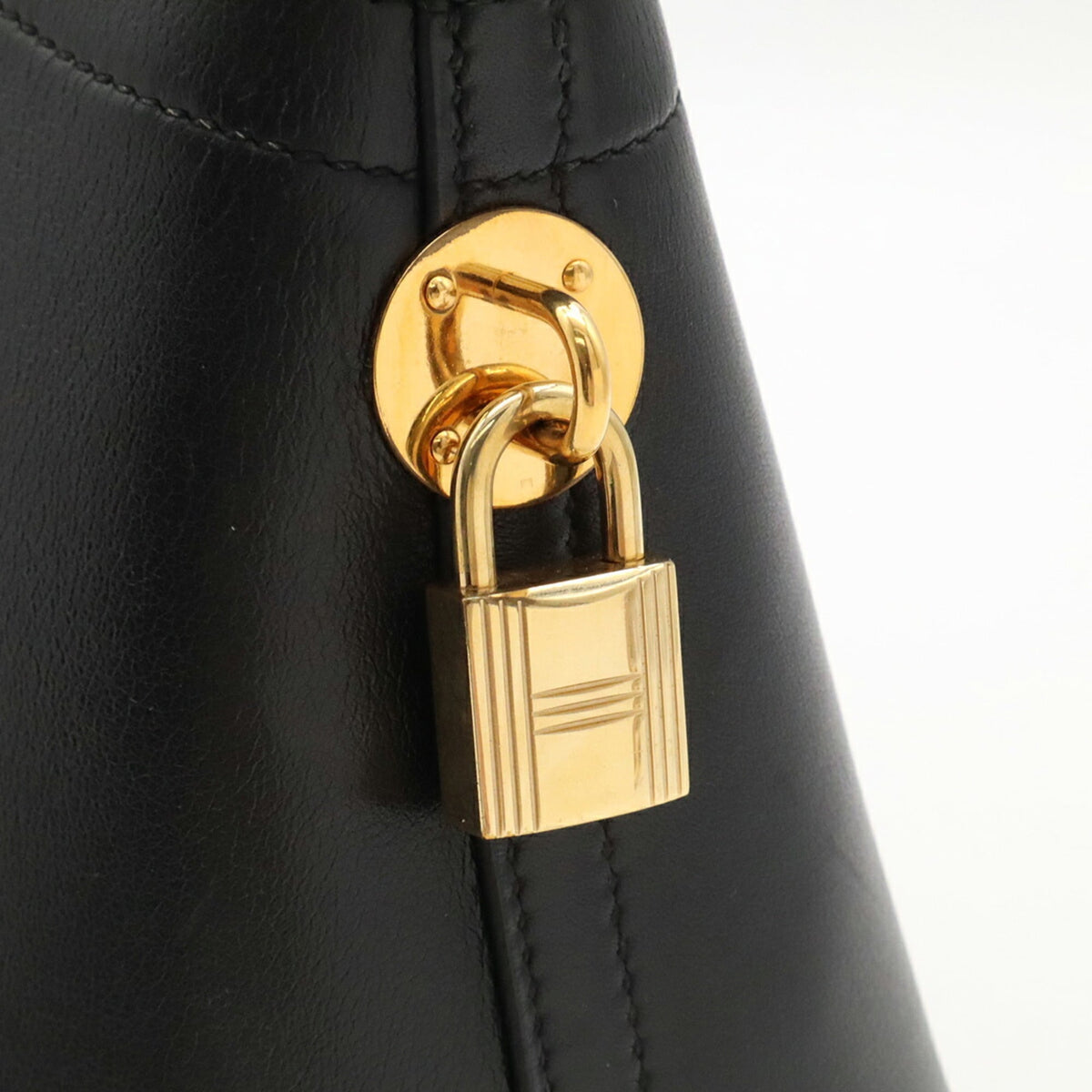 Hermes Black Gulliver Leather Handbag Shoulder Bag (Pre-Owned)