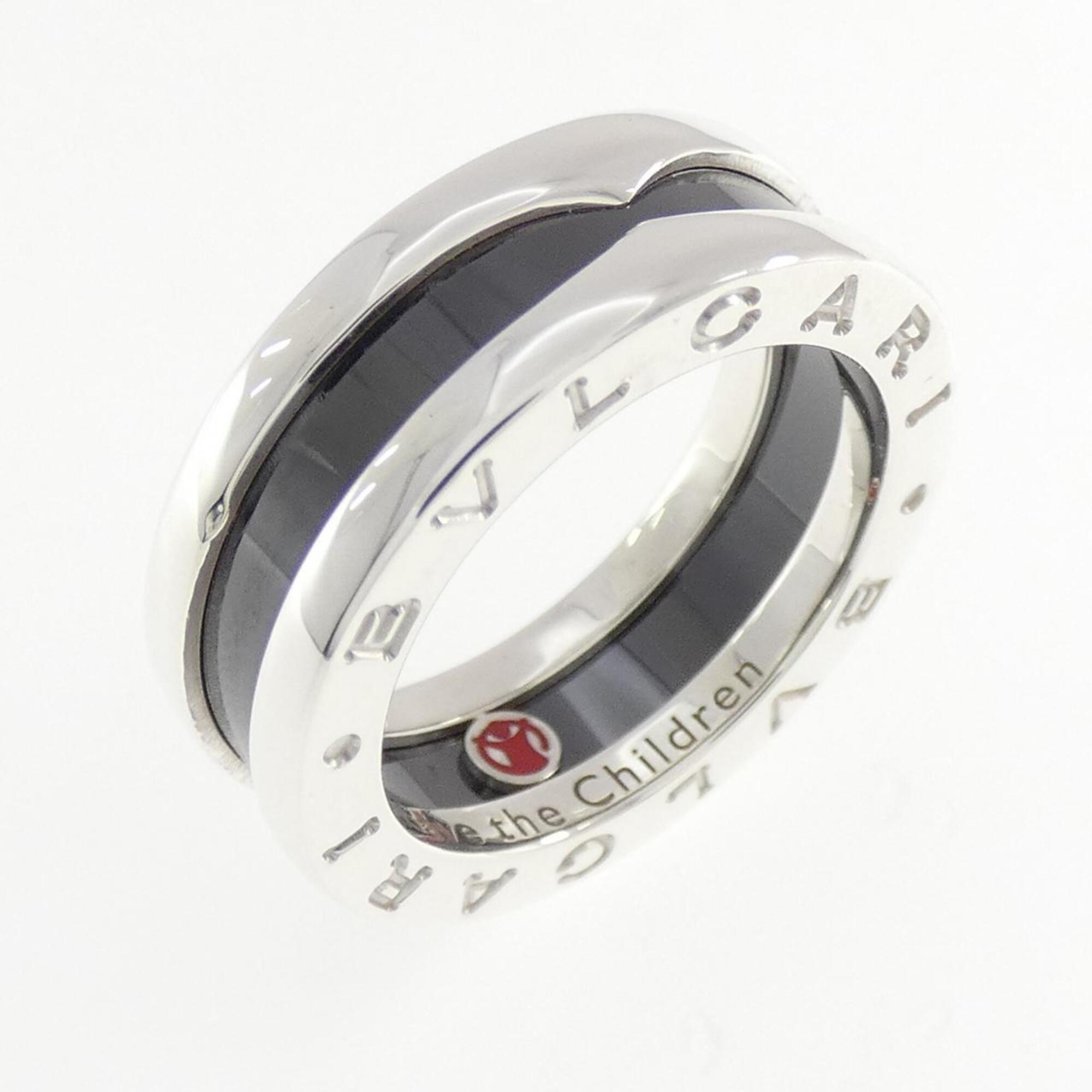 Bvlgari Ceramic Silver 925 Band Ring (Pre-Owned)