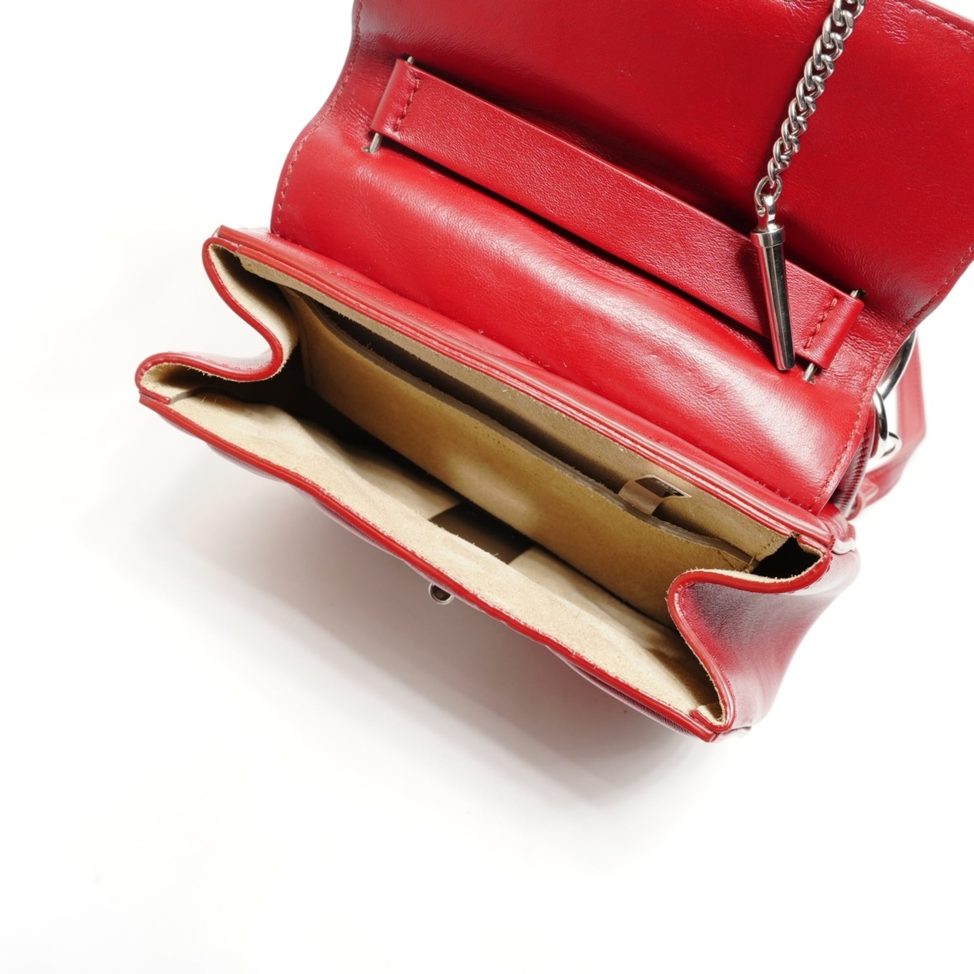 Chloé Drew Red Color Leather Shoulder Bag (Pre-Owned)