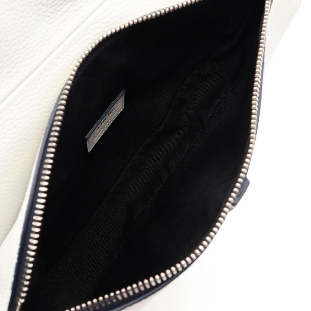Christian Dior Navy Red Color White Leather Fanny Pack Handbag Saddle Bag (Pre-Owned)