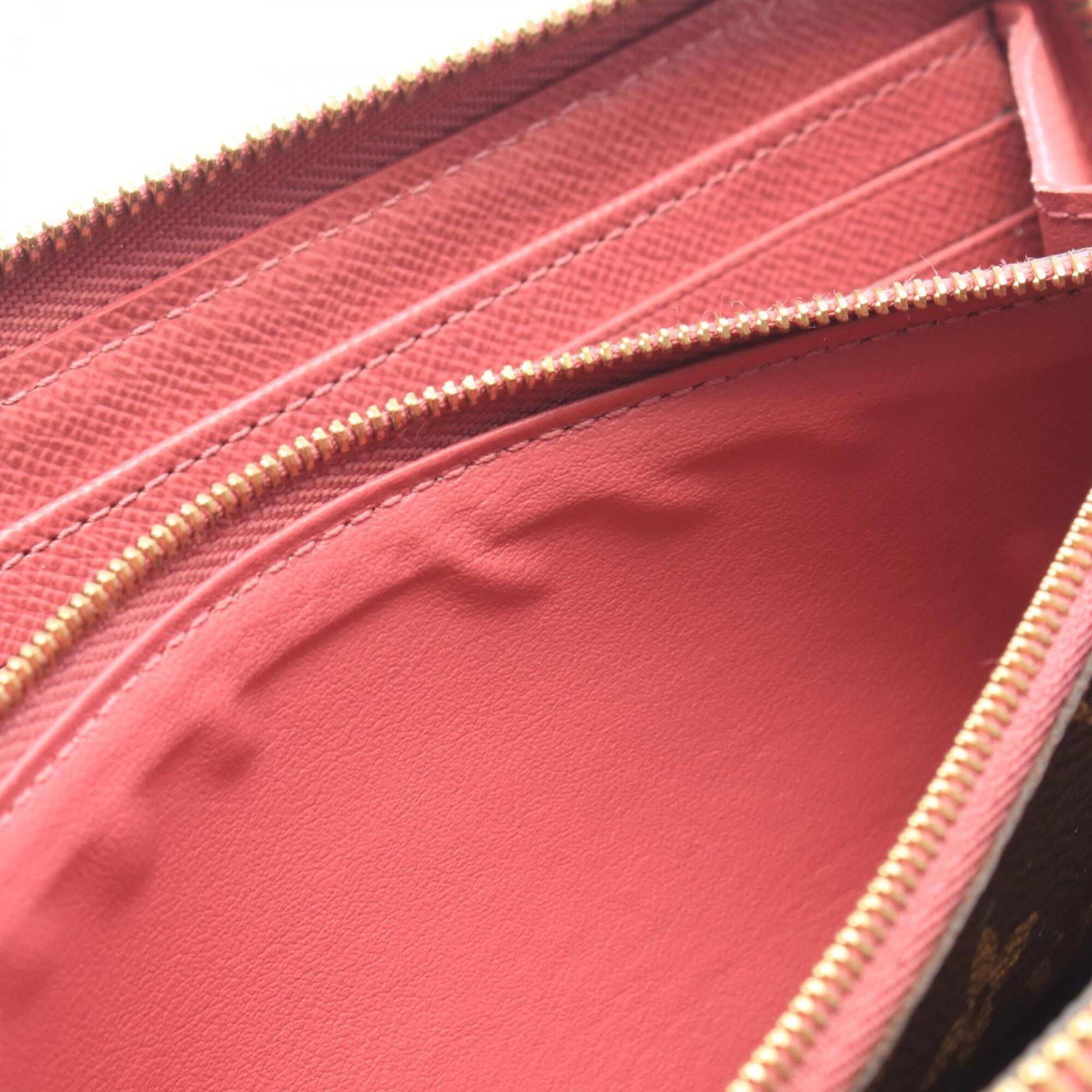 Louis Vuitton Brown Monogram Pink Leather Pvc Long Wallet (Bi-Fold) (Pre-Owned)