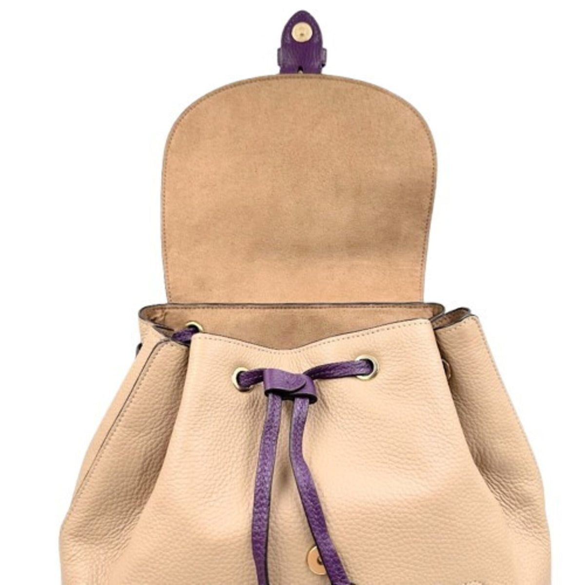 Coach Beige Yellow Leather Backpack (Pre-Owned)