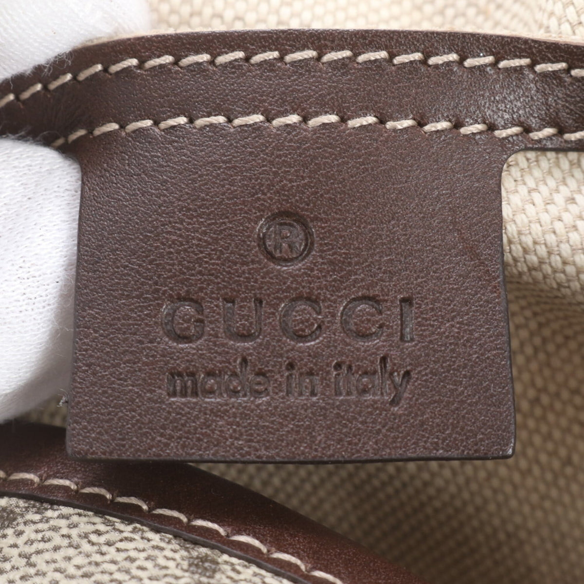 Gucci Brown Leather Coated Canvas Messenger Bag Shoulder Bag Tote Bag (Pre-Owned)
