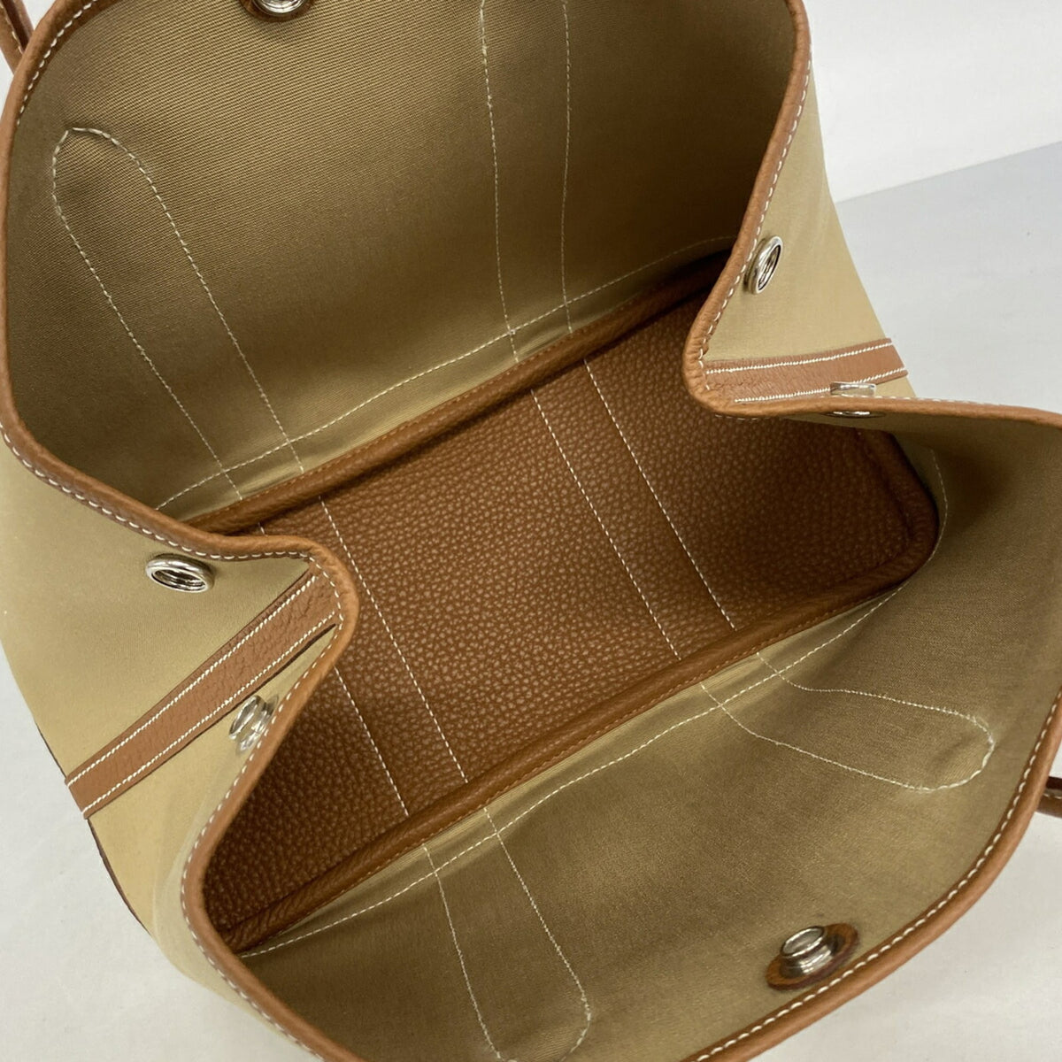 Hermes Gold Toile Officier Tote Bag (Pre-Owned)