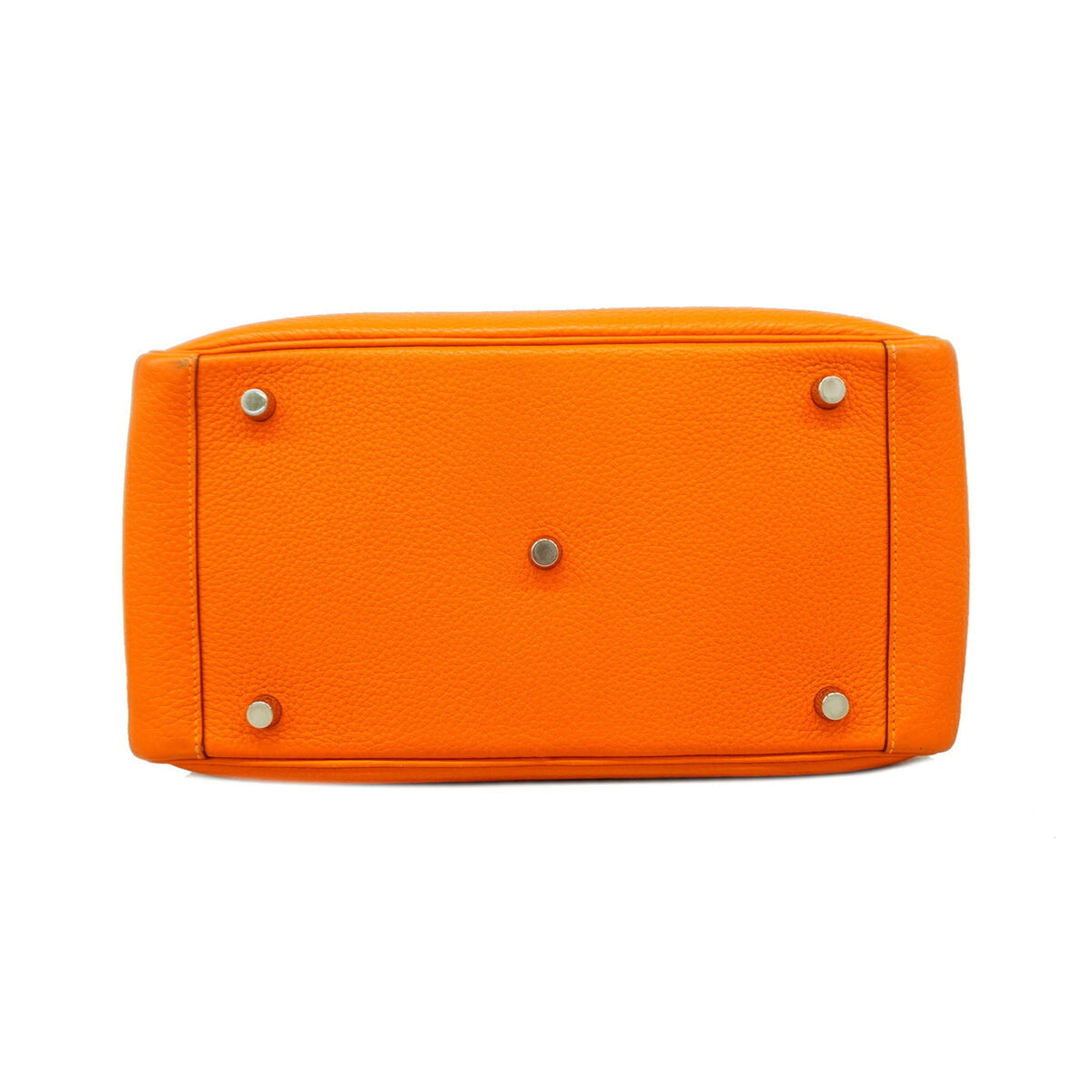 Hermes Orange Taurillon Clemence Leather Handbag (Pre-Owned)