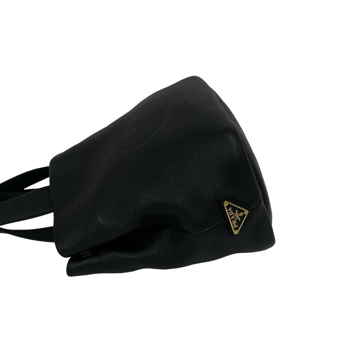 Prada Black Leather Handbag Tote Bag (Pre-Owned)