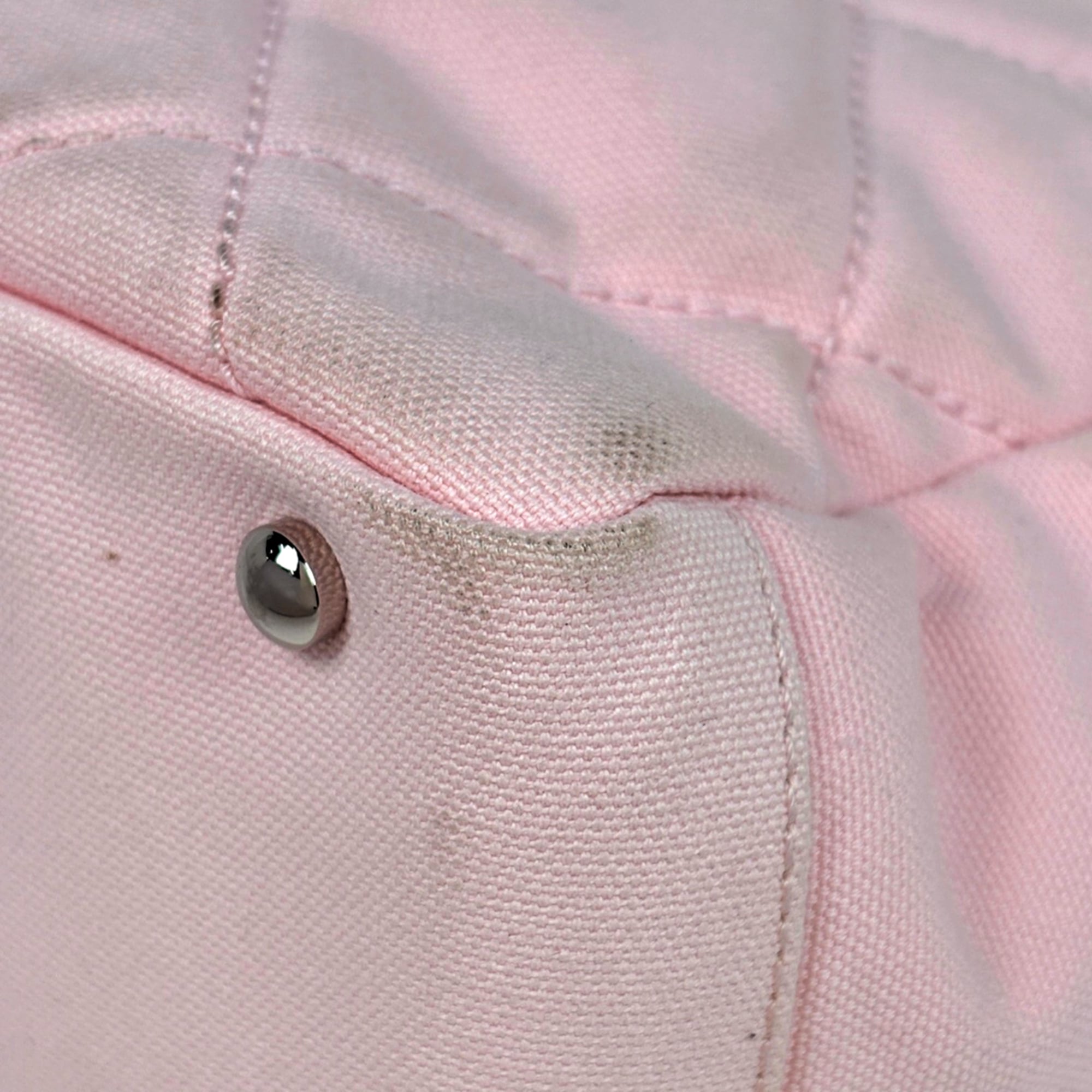 Chanel Pink Canvas Leather Tote Bag (Pre-Owned)