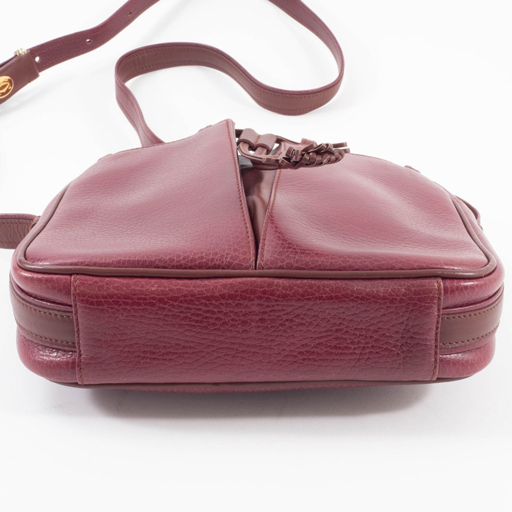 Cartier Must Bordeaux Leather Pochette Shoulder Bag (Pre-Owned)