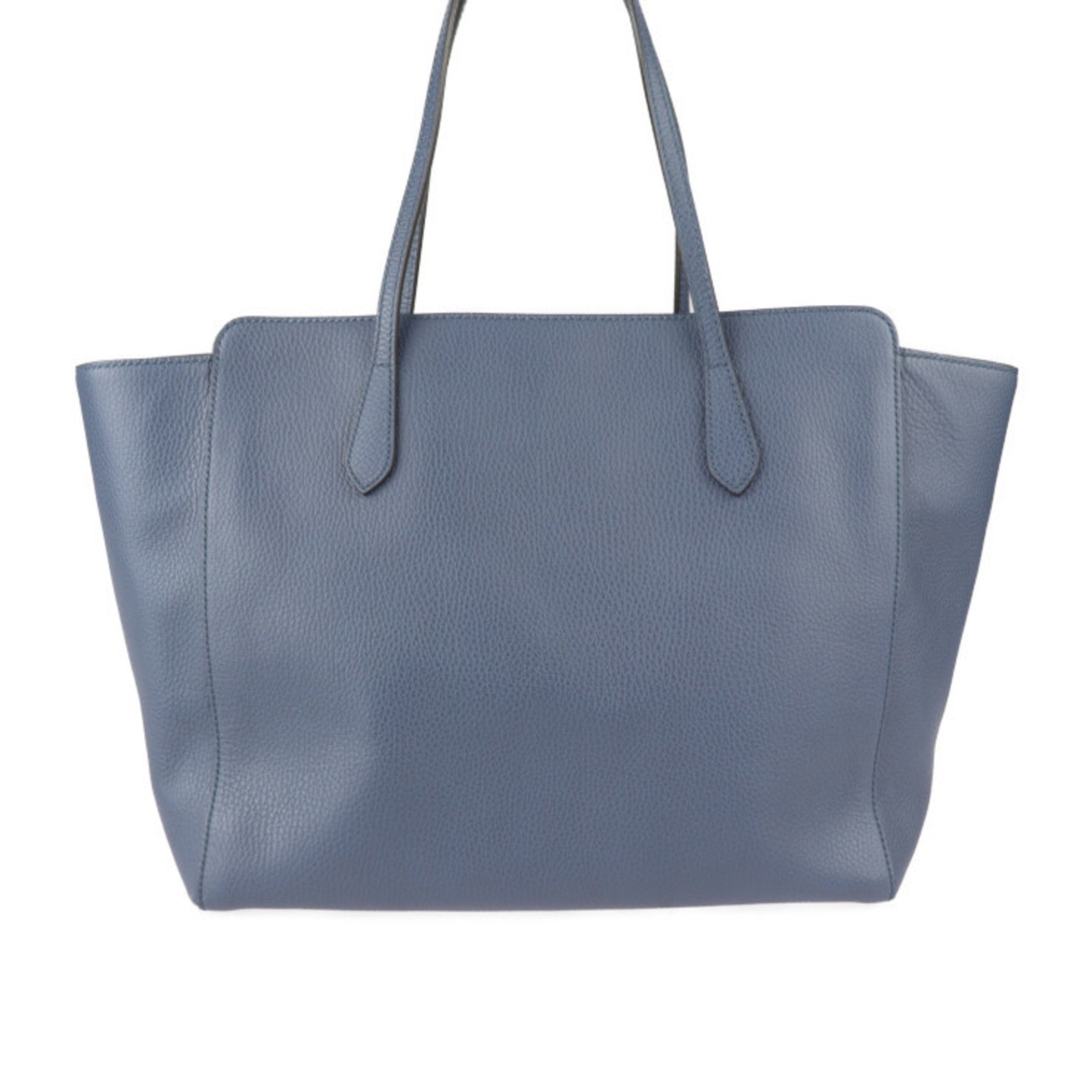 Gucci Navy Leather Handbag Shoulder Bag Tote Bag (Pre-Owned)