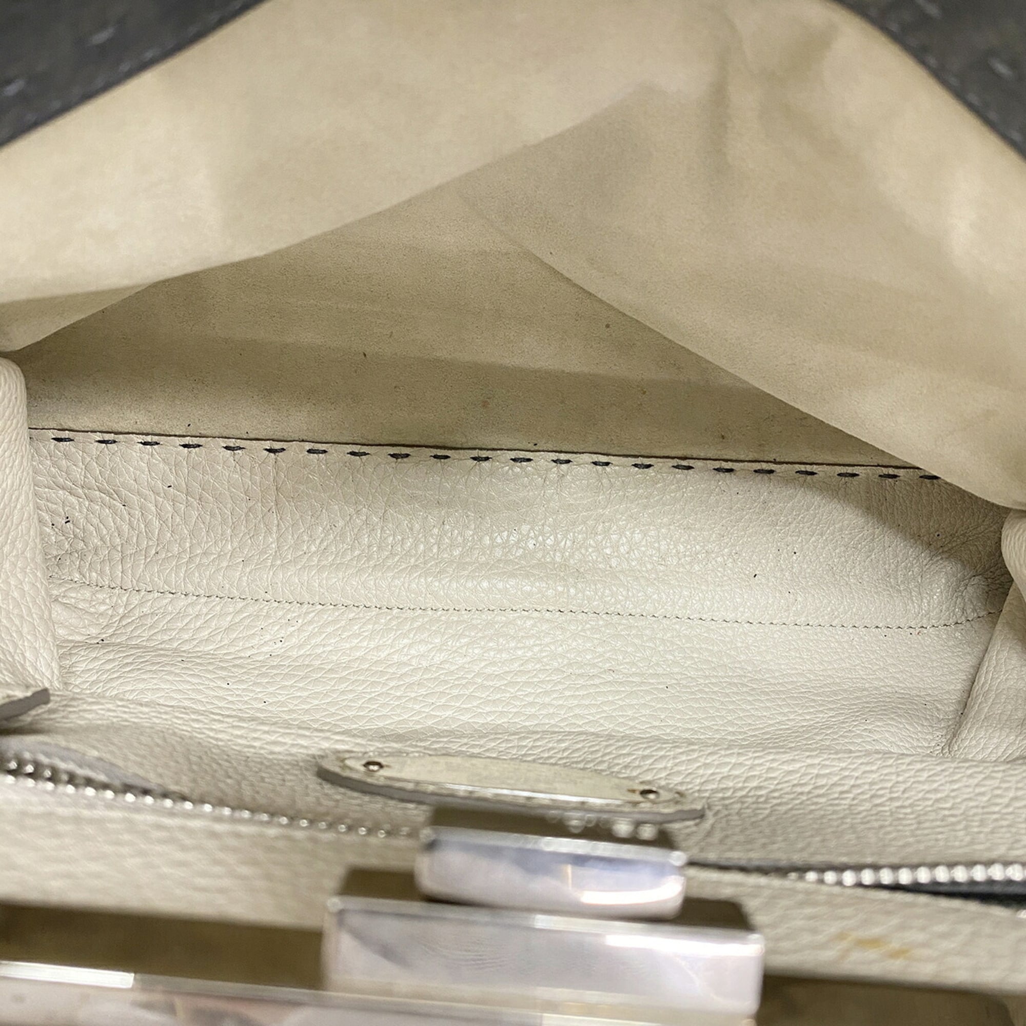 Fendi Gray Leather Handbag (Pre-Owned)