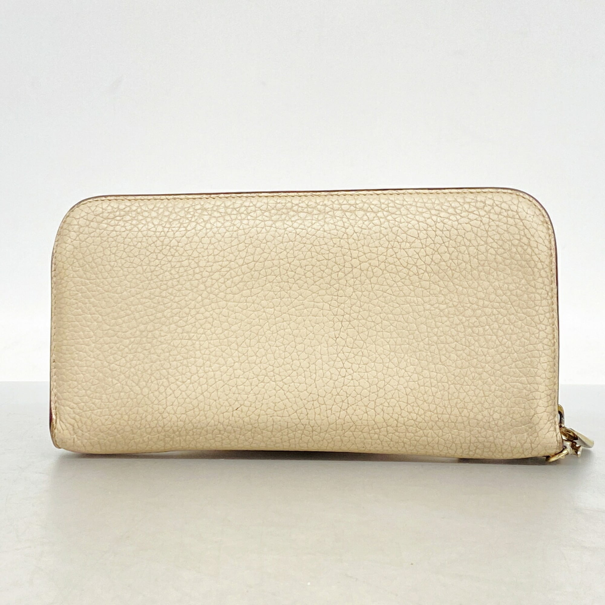 Christian Dior Beige Leather Long Wallet (Bi-Fold) (Pre-Owned)