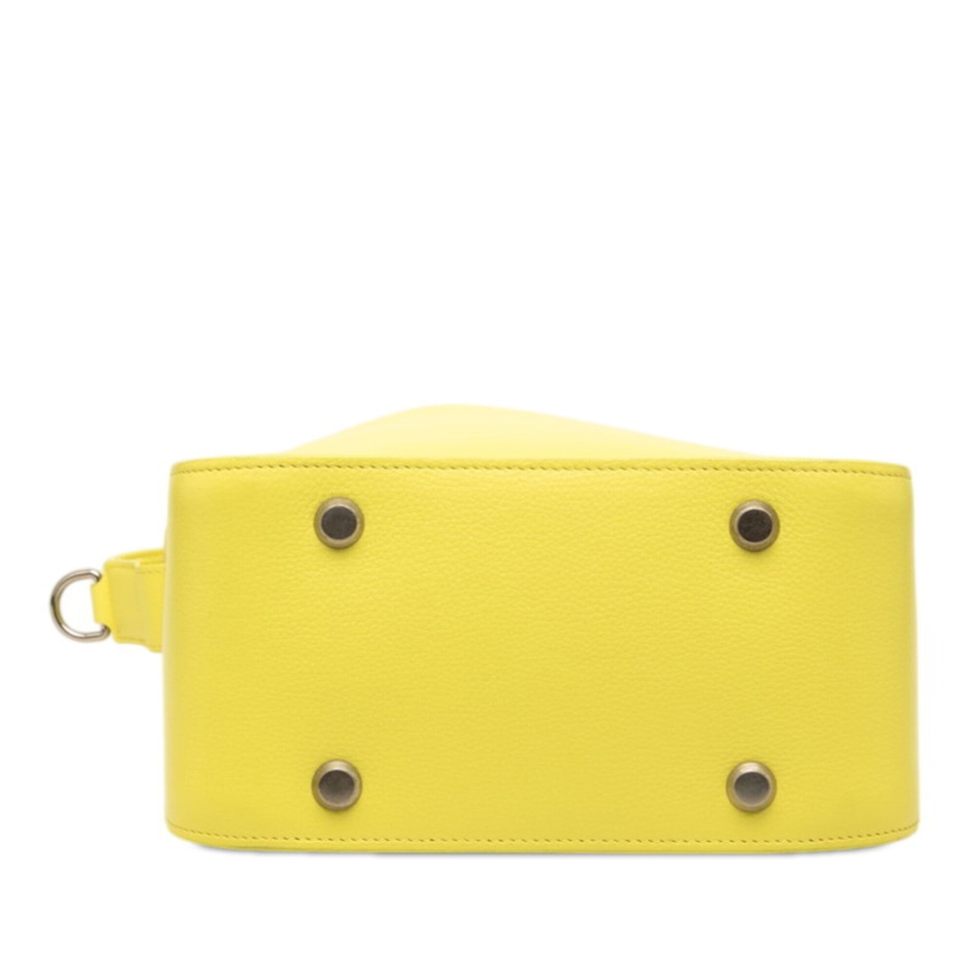 Balenciaga Yellow Leather Pouch Shoulder Bag Tote Bag (Pre-Owned)