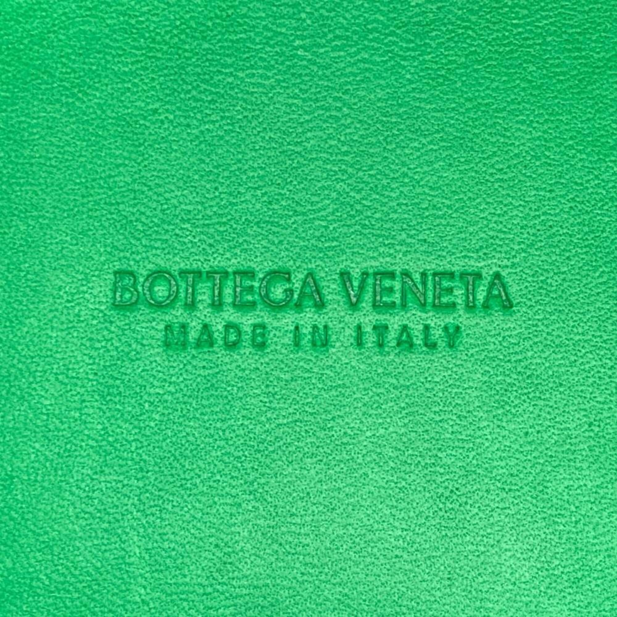 Bottega Veneta Green Leather Handbag Pouch Tote Bag (Pre-Owned)