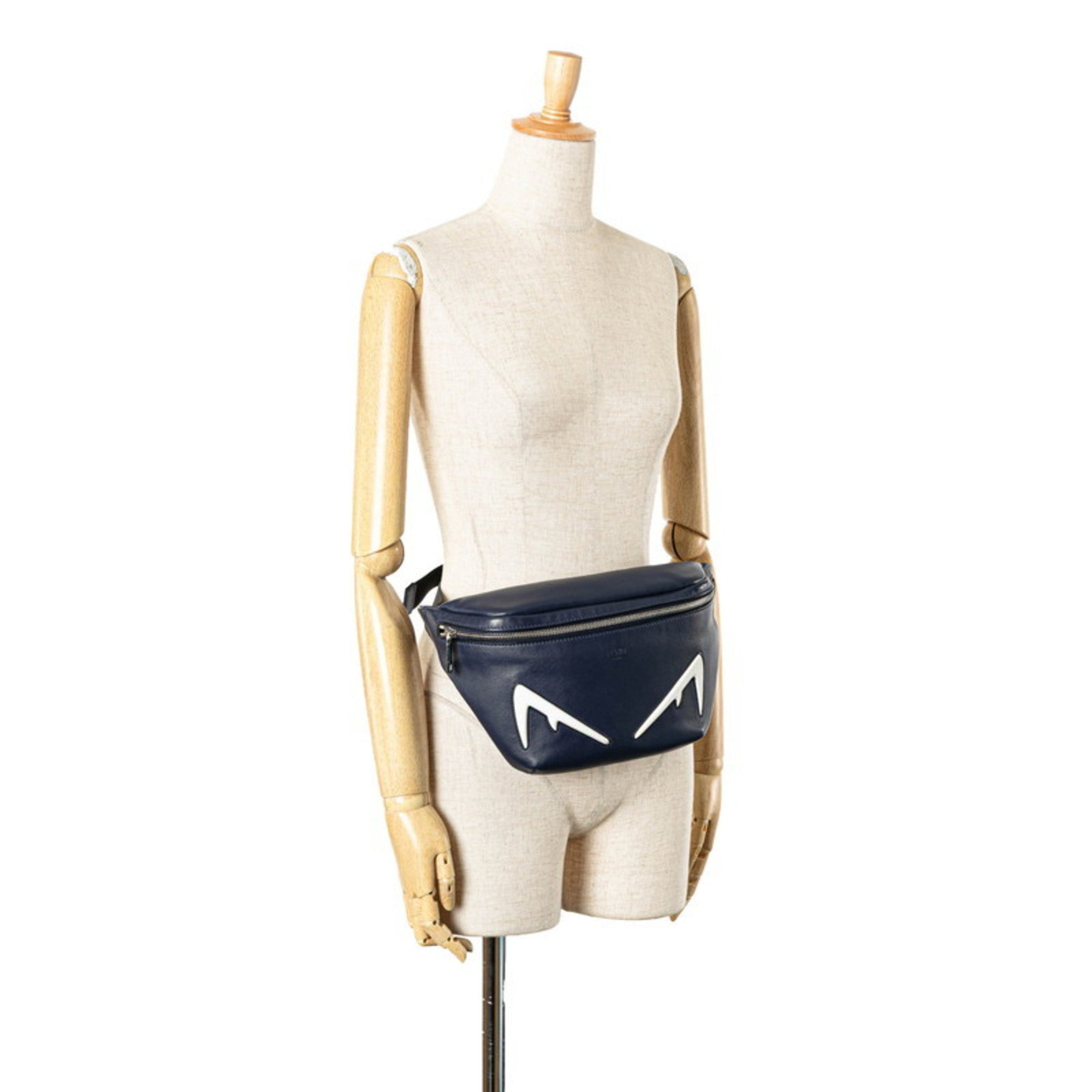 Fendi Navy Leather Fanny Pack (Pre-Owned)