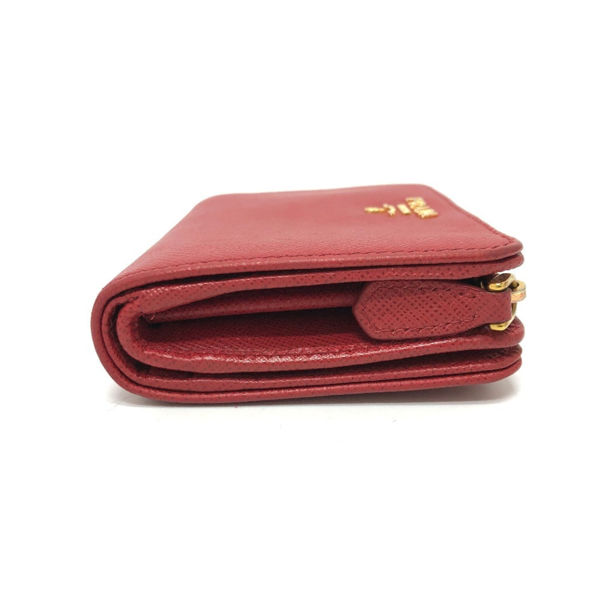 Prada Red Color Saffiano Wallet (Bi-Fold) (Pre-Owned)