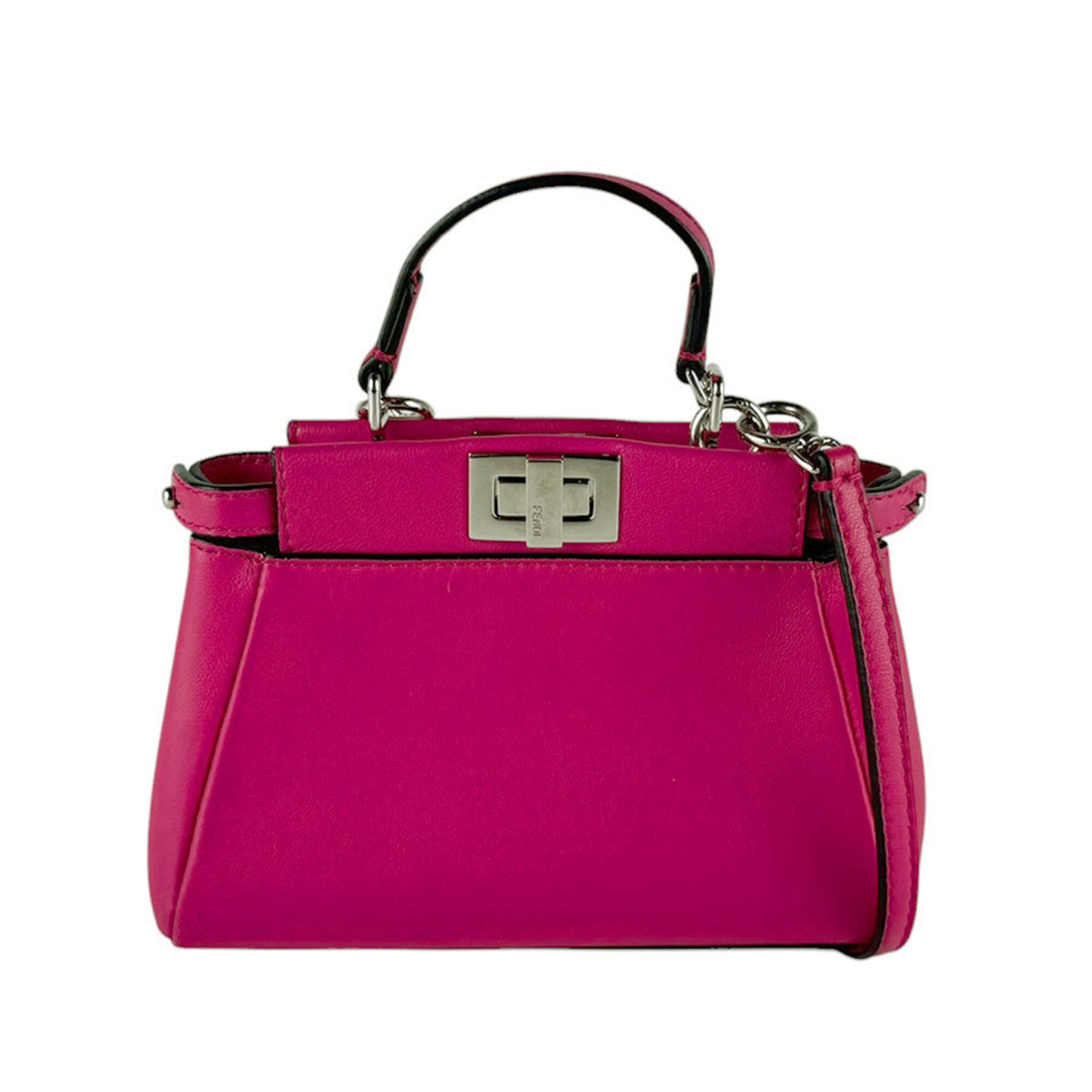 Fendi Pink Leather Shoulder Bag (Pre-Owned)