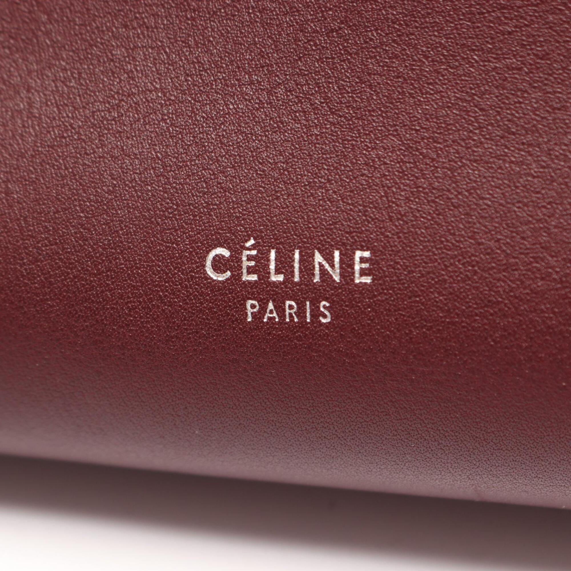 Celine Bordeaux Leather Handbag (Pre-Owned)