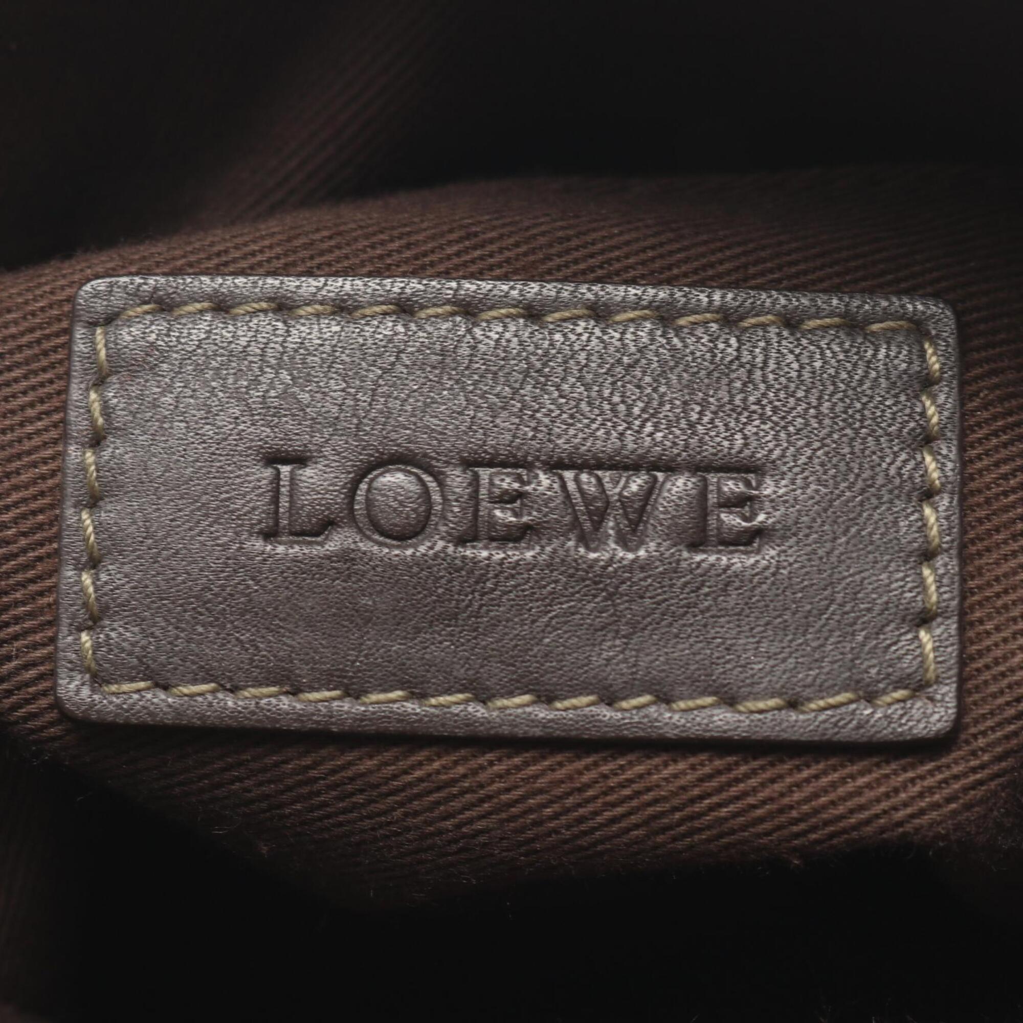 Loewe Brown Coated Canvas Pvc Leather Handbag Shoulder Bag (Pre-Owned)