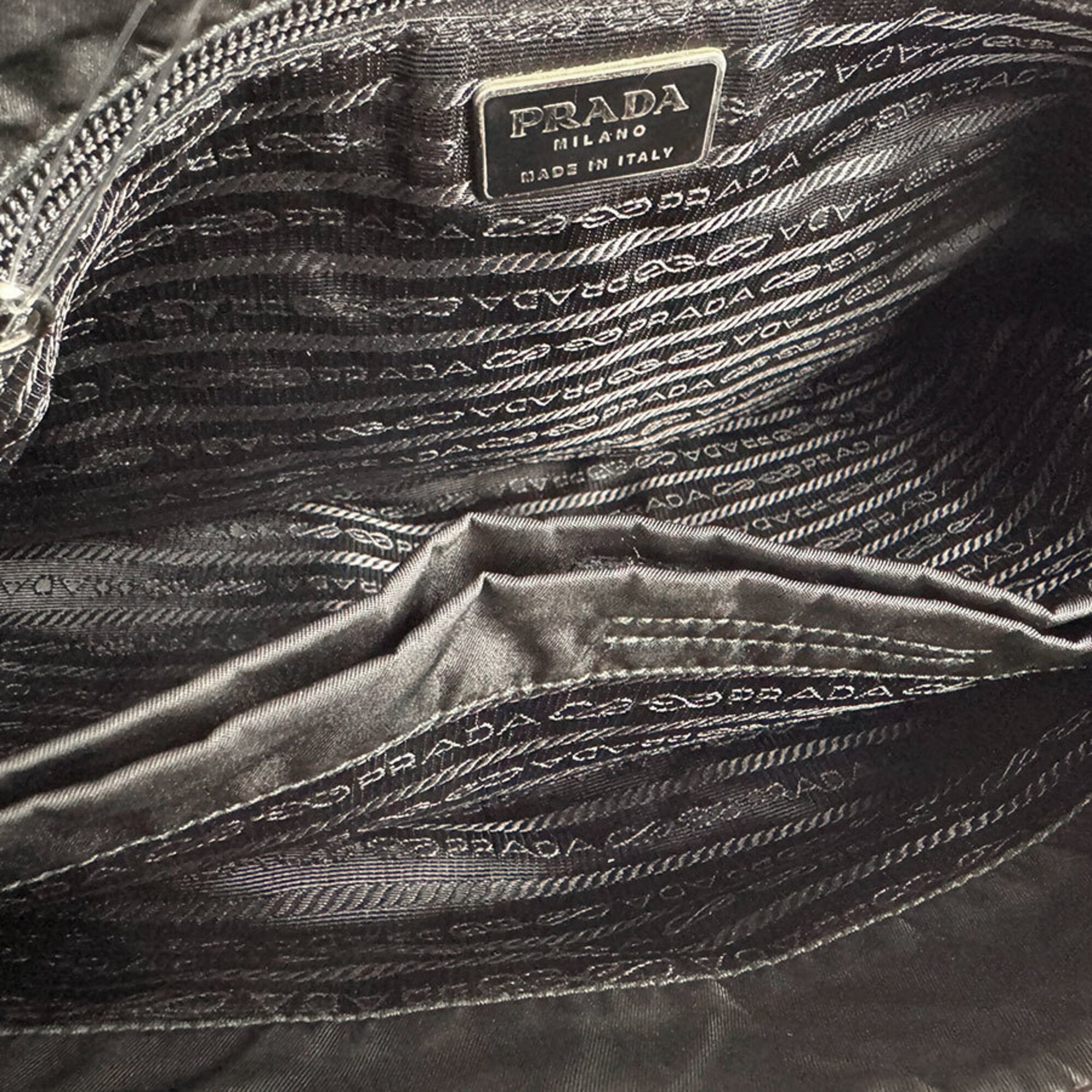 Prada Black Nylon Plastic Shoulder Bag Tote Bag (Pre-Owned)
