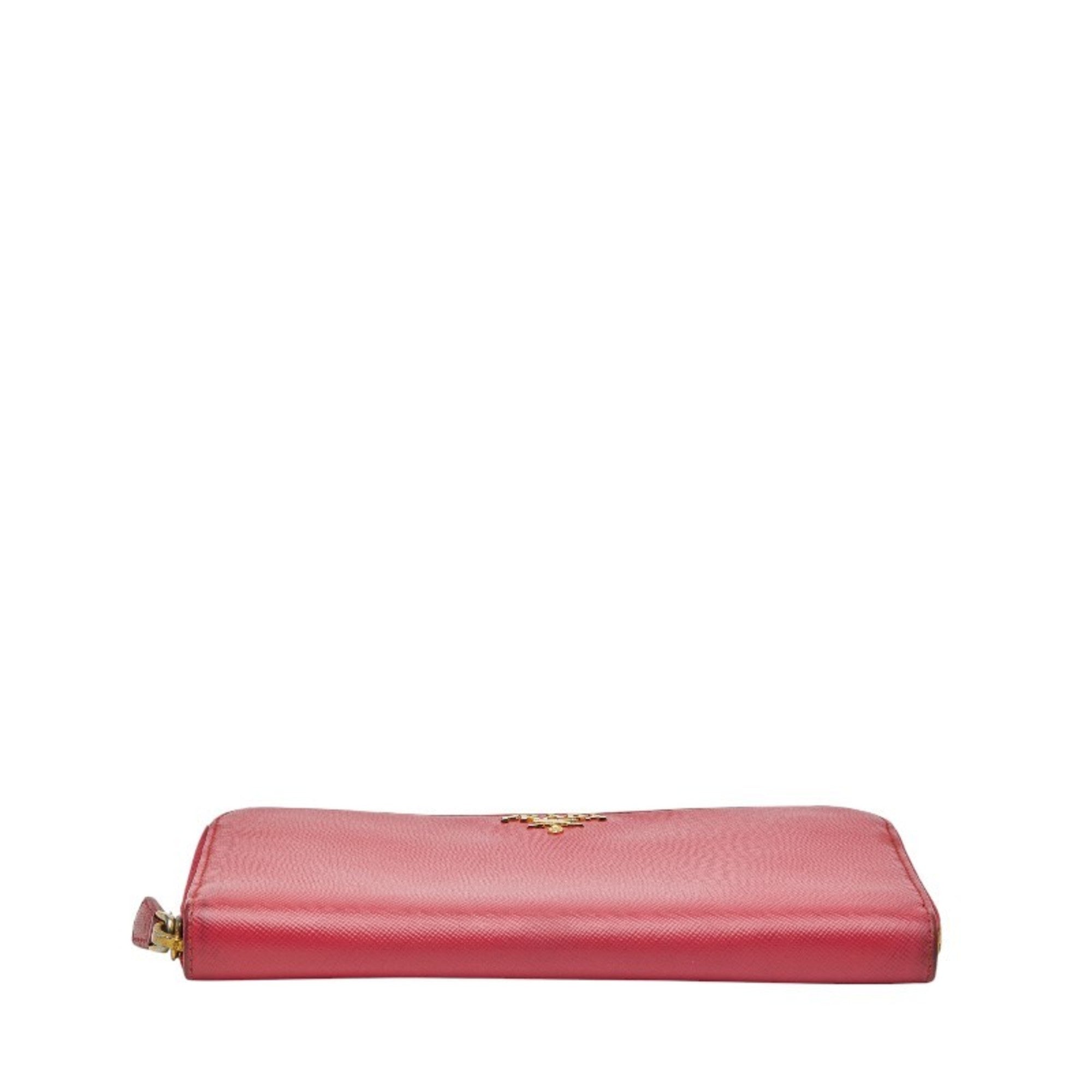 Prada Pink Leather Long Wallet (Bi-Fold) (Pre-Owned)