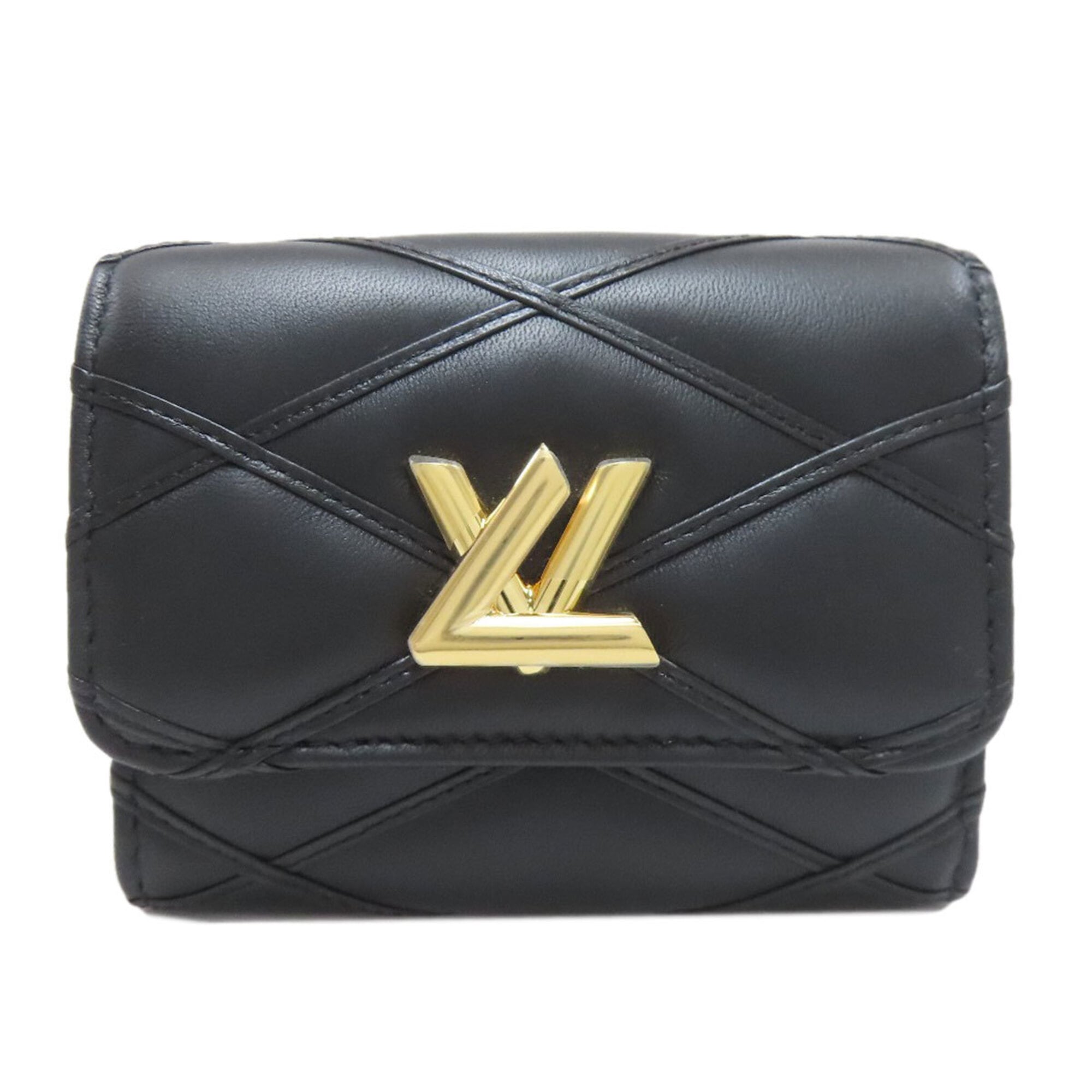Louis Vuitton Noir Leather Coin Purse/Coin Case (Pre-Owned)