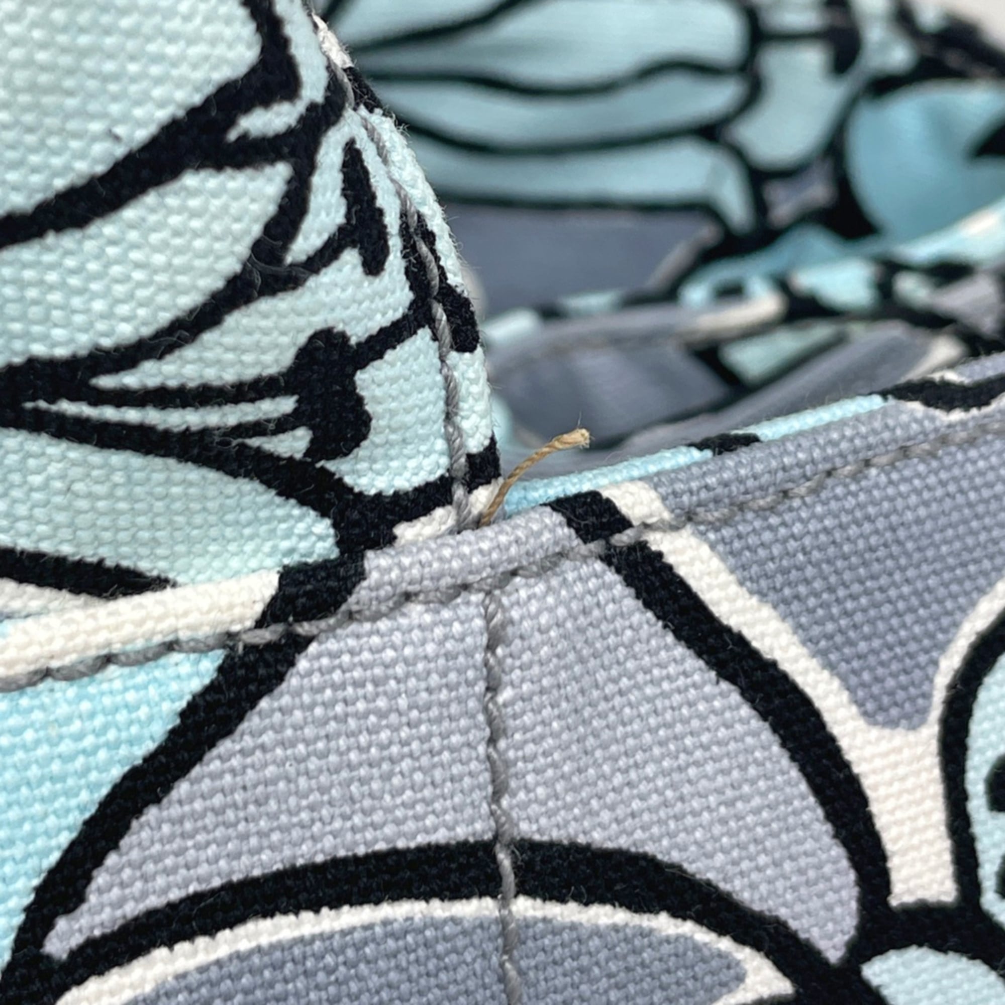 Prada Canapa Light Blue Canvas Shoulder Bag Tote Bag (Pre-Owned)