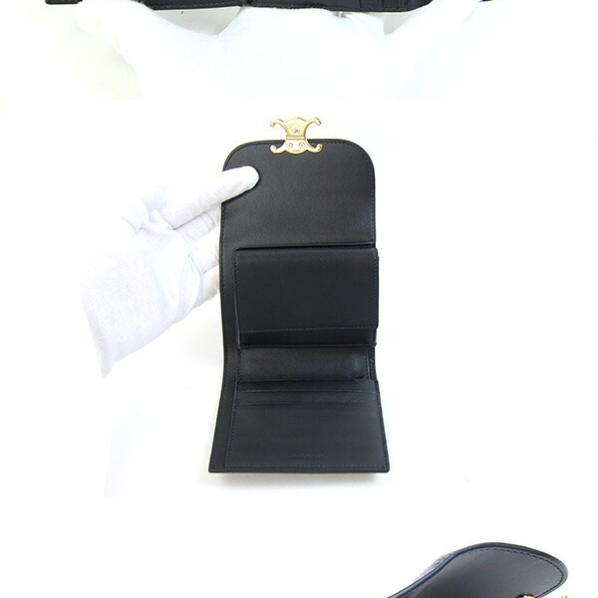 Celine Black Leather Wallet (Tri-Fold) (Pre-Owned)
