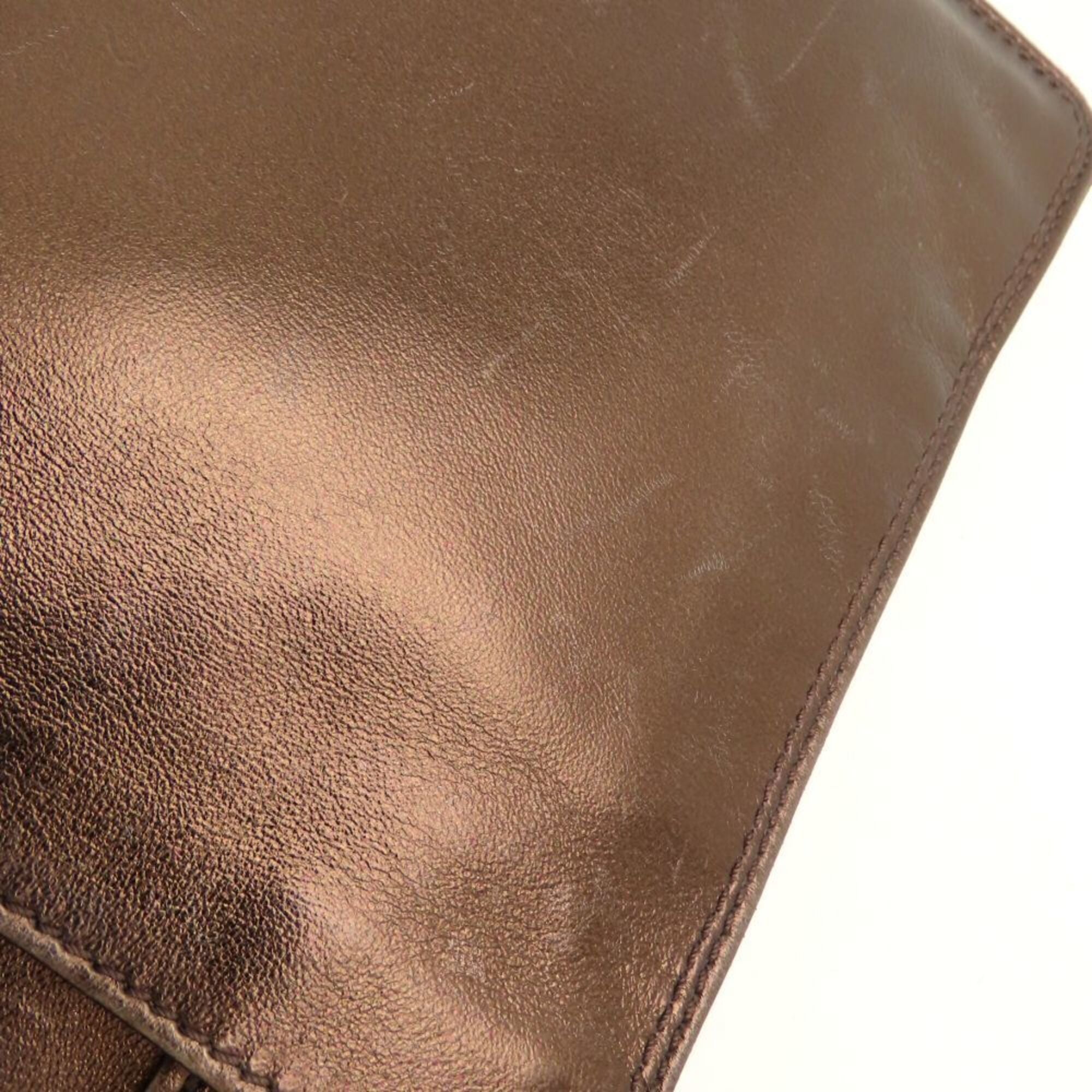 Chanel Bronze Leather Shoulder Bag (Pre-Owned)