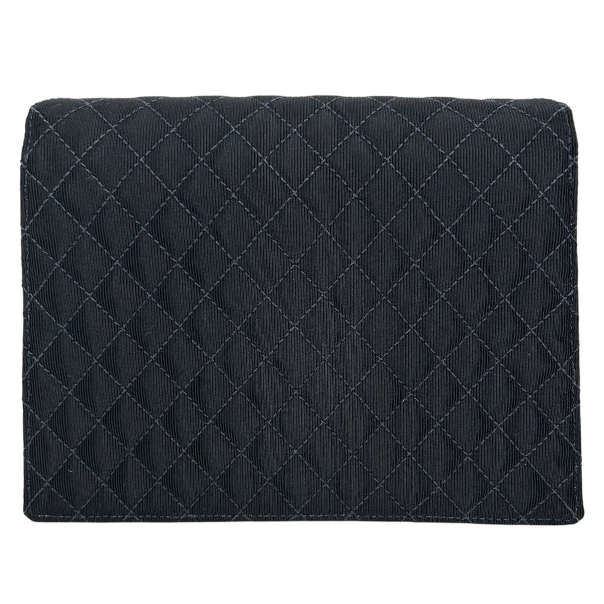 Chanel Matelasse Black Canvas Leather Shoulder Bag (Pre-Owned)
