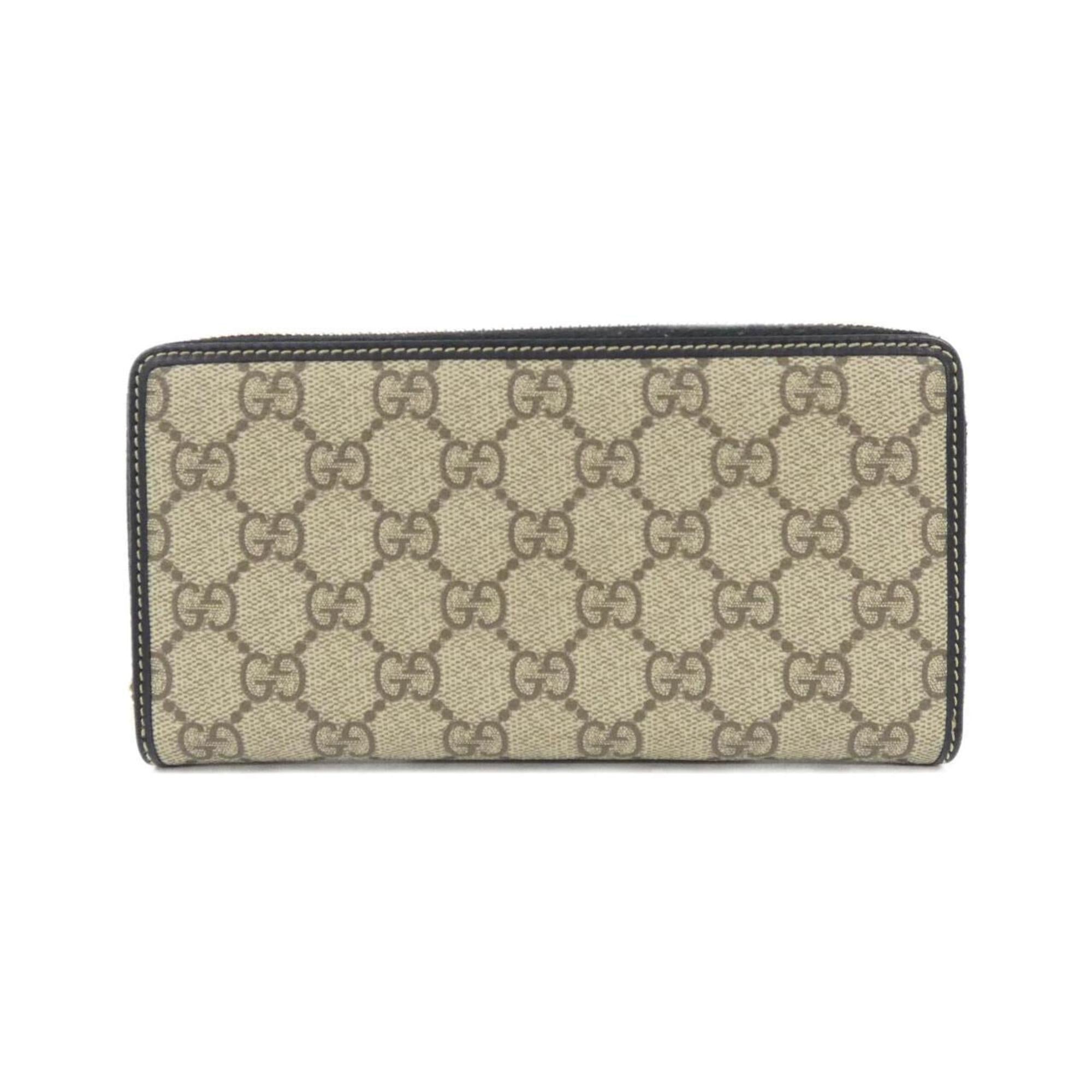 Gucci Beige Black Gg Canvas Long Wallet (Bi-Fold) (Pre-Owned)