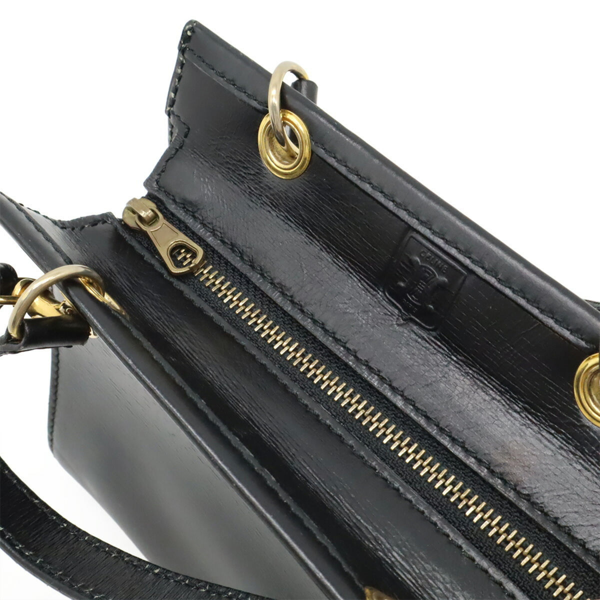 Celine Black Leather Handbag Shoulder Bag (Pre-Owned)