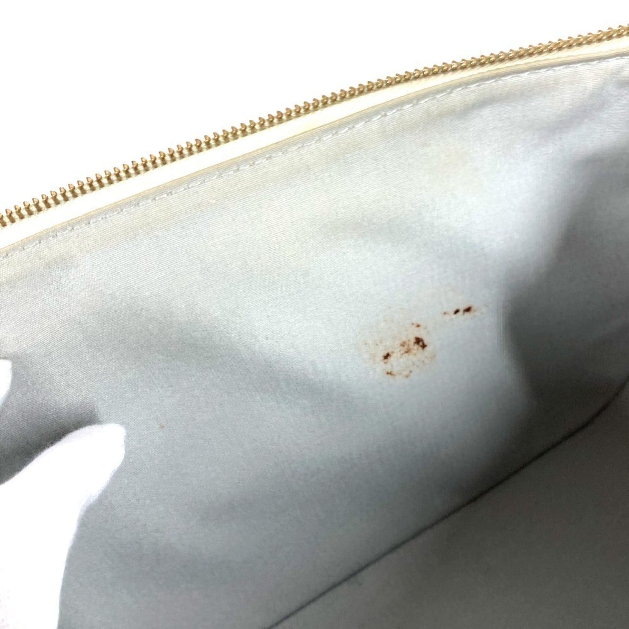 Louis Vuitton Pearl White Monogram Vernis Handbag Shoulder Bag Tote Bag (Pre-Owned)