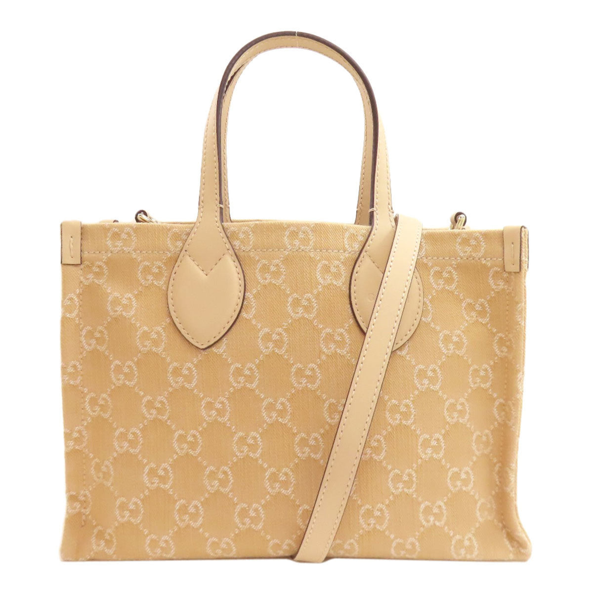 Gucci Beige Canvas Handbag Pouch (Pre-Owned)