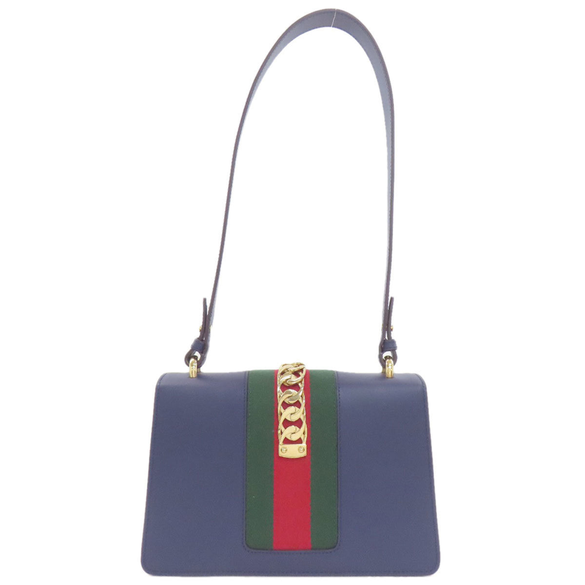 Gucci Navy Leather Shoulder Bag (Pre-Owned)