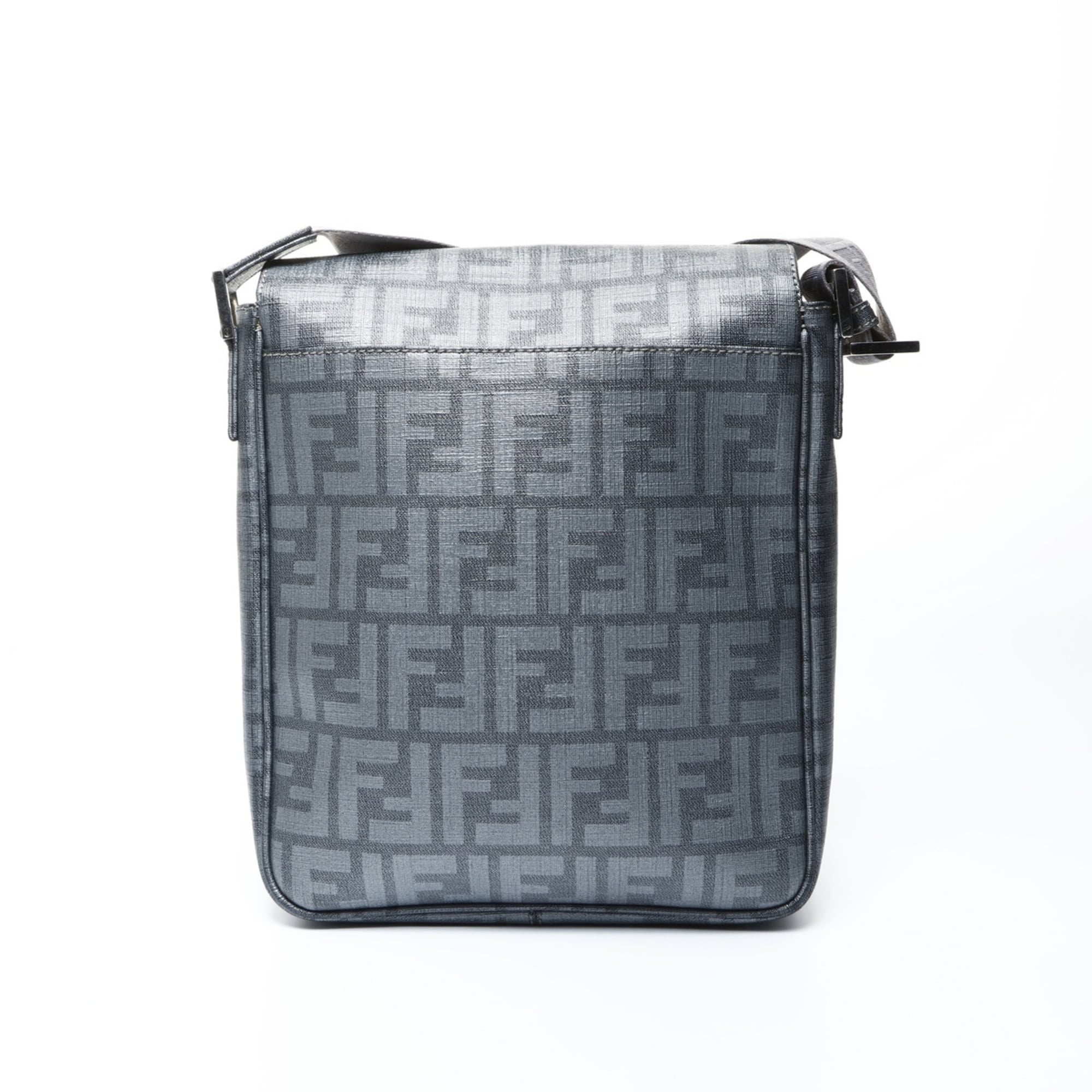 Fendi Zucca Gray Pvc Shoulder Bag (Pre-Owned)