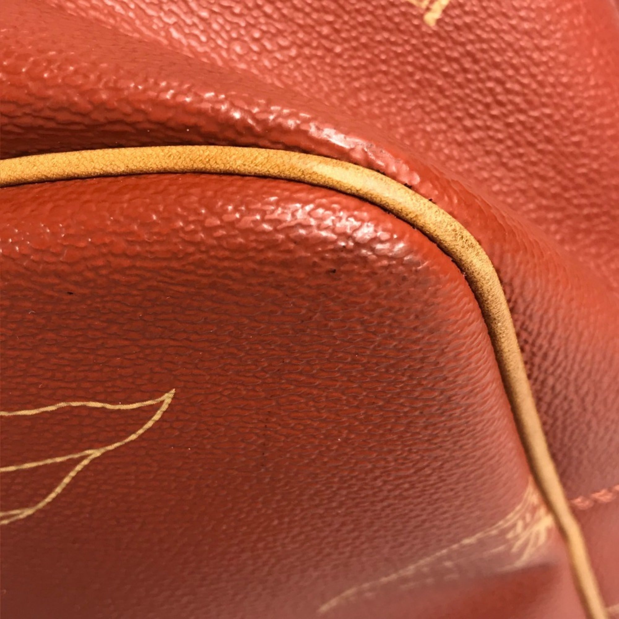 Louis Vuitton Galle Orange Leather Canvas Messenger Bag Shoulder Bag (Pre-Owned)