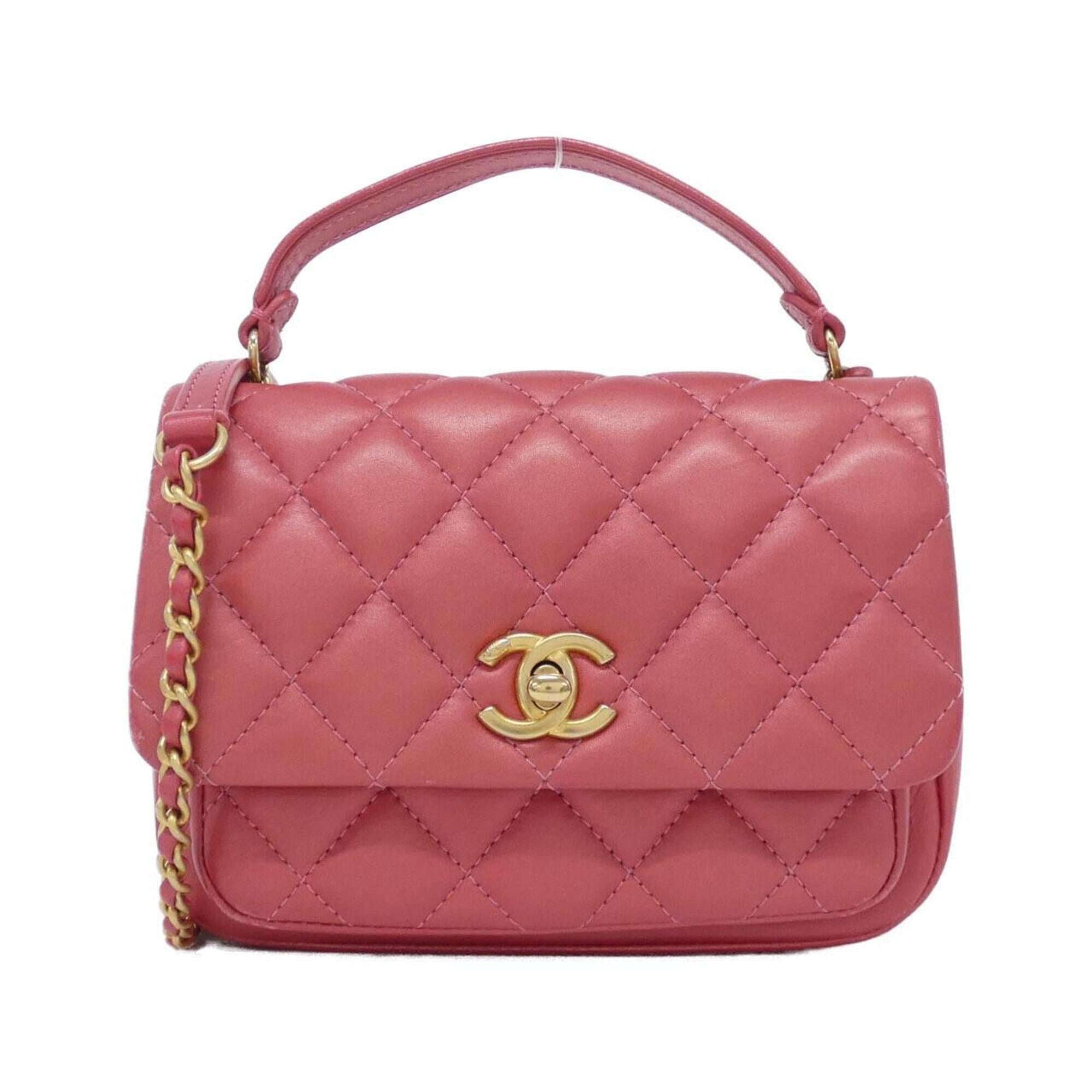 Chanel Pink Leather Handbag (Pre-Owned)