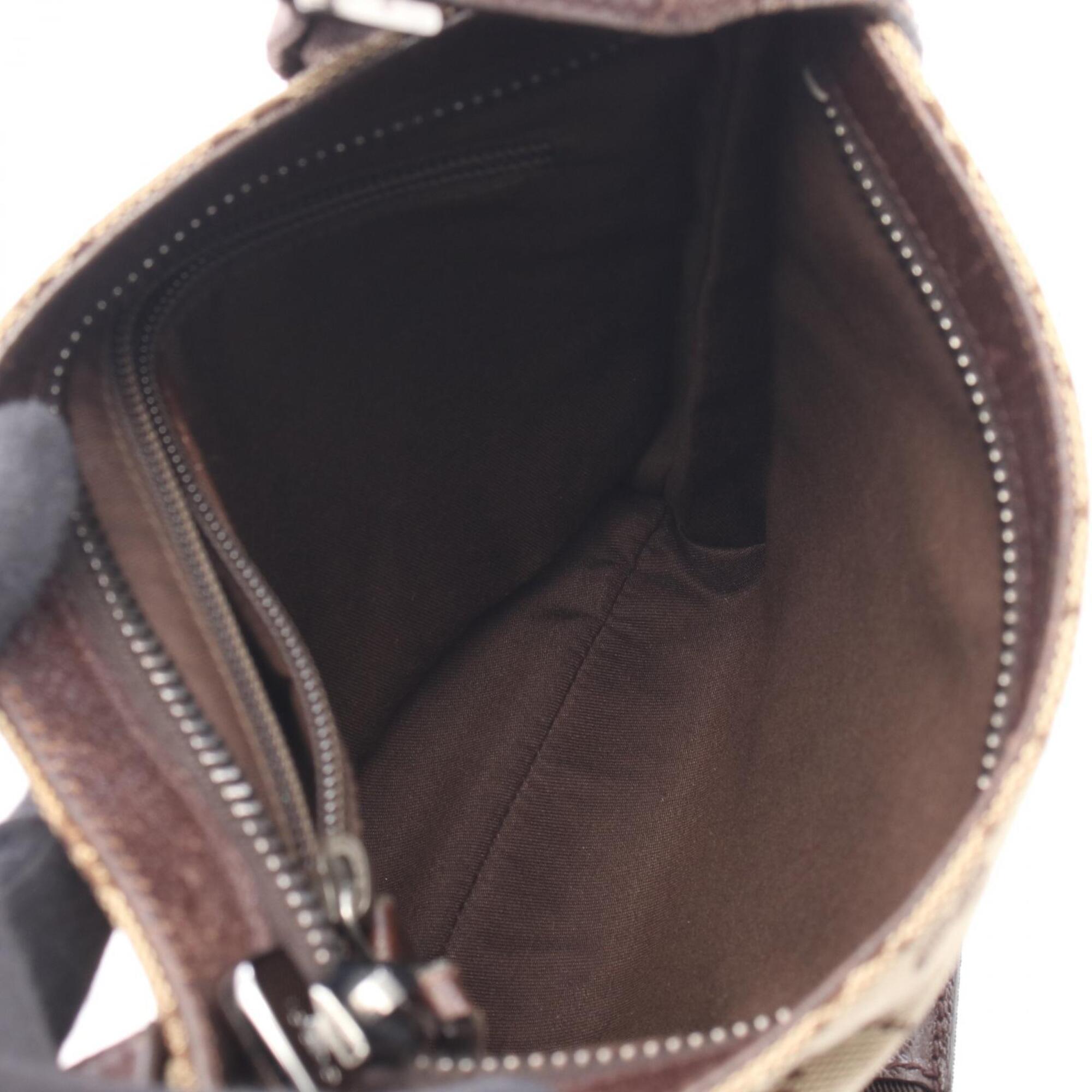 Gucci Gg Canvas Beige Brown Gg Canvas Handbag Shoulder Bag (Pre-Owned)