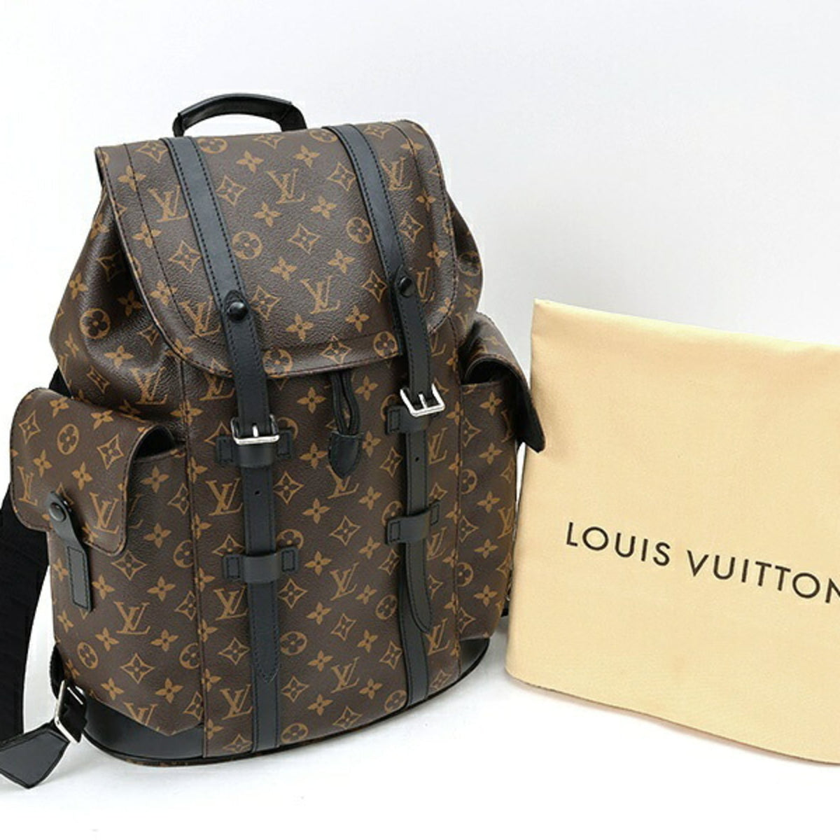 Louis Vuitton Black Monogram Canvas Backpack (Pre-Owned)