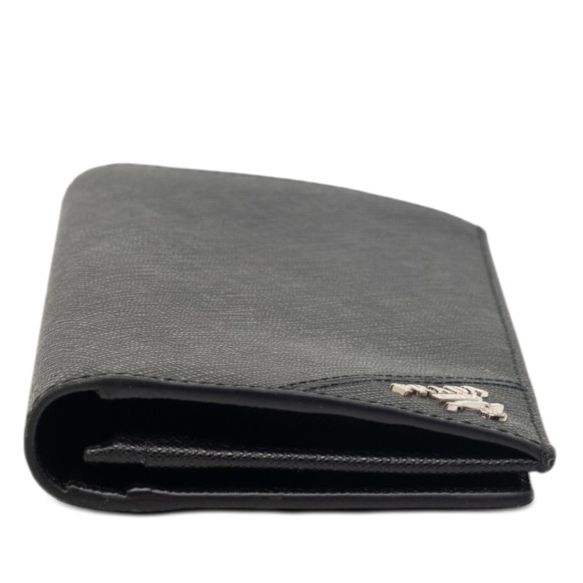 Prada Black Leather Long Wallet (Bi-Fold) (Pre-Owned)