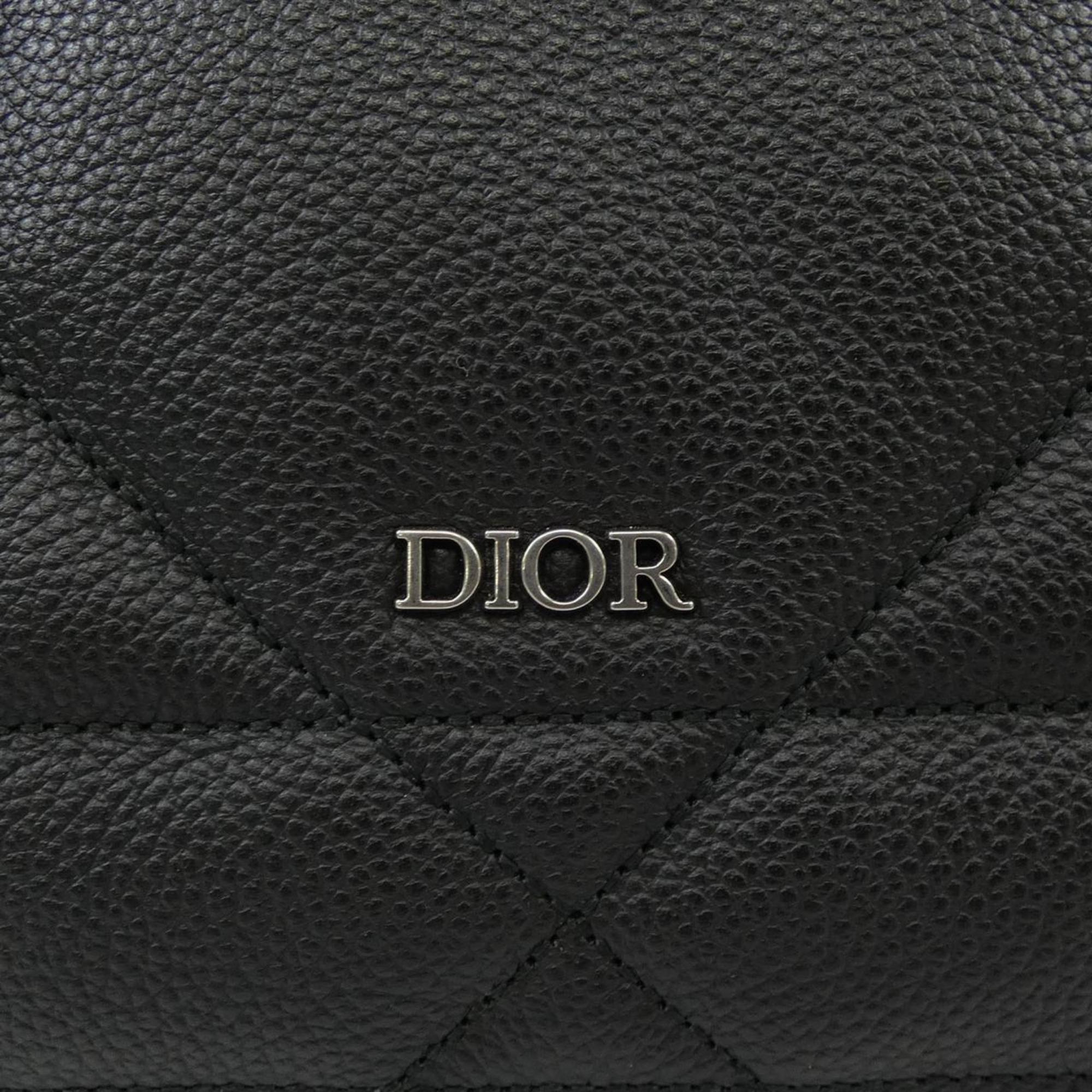 Christian Dior Black Leather Handbag Weekend Bag (Pre-Owned)