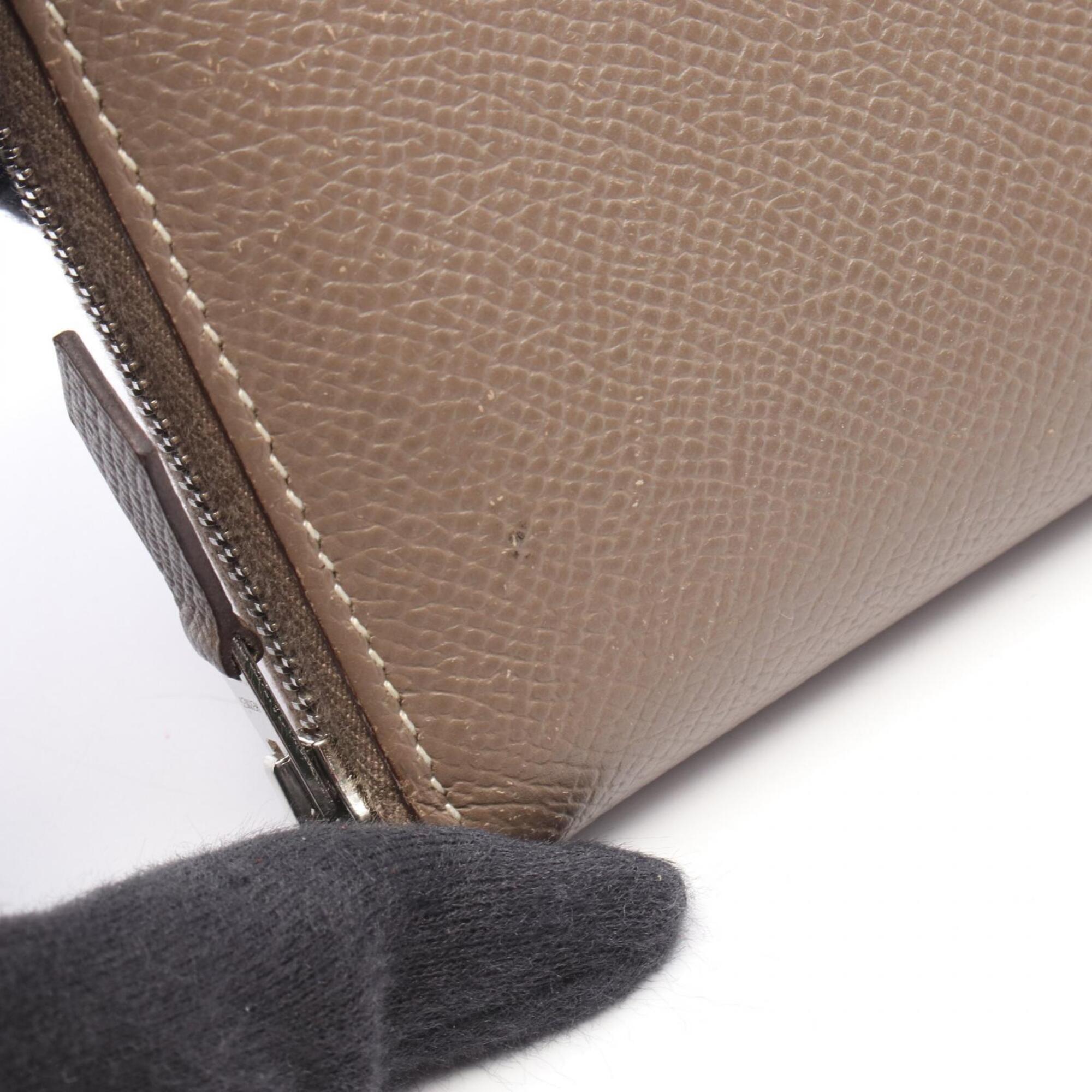 Hermes Etoupe Gray Gray Epsom Leather Long Wallet (Bi-Fold) (Pre-Owned)