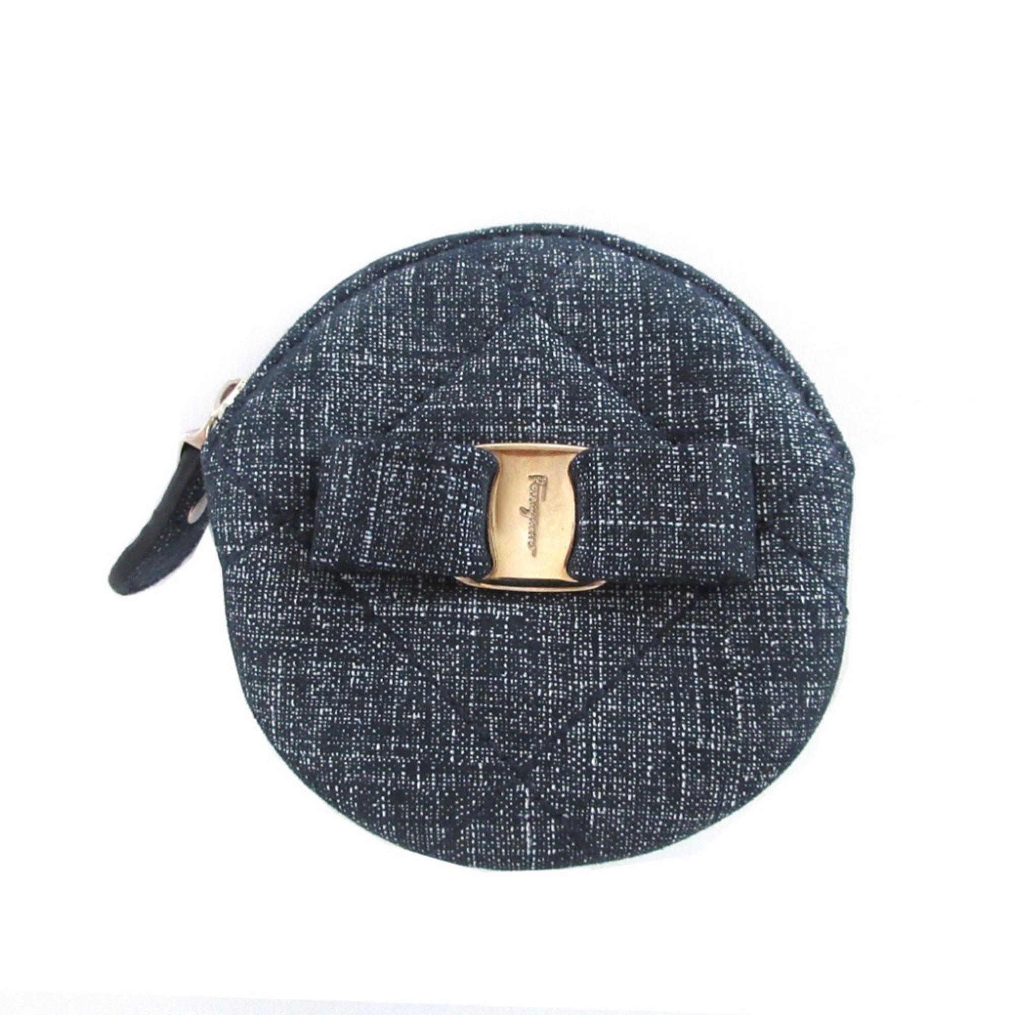 Salvatore Ferragamo Blue Cotton Coin Purse/Coin Case (Pre-Owned)