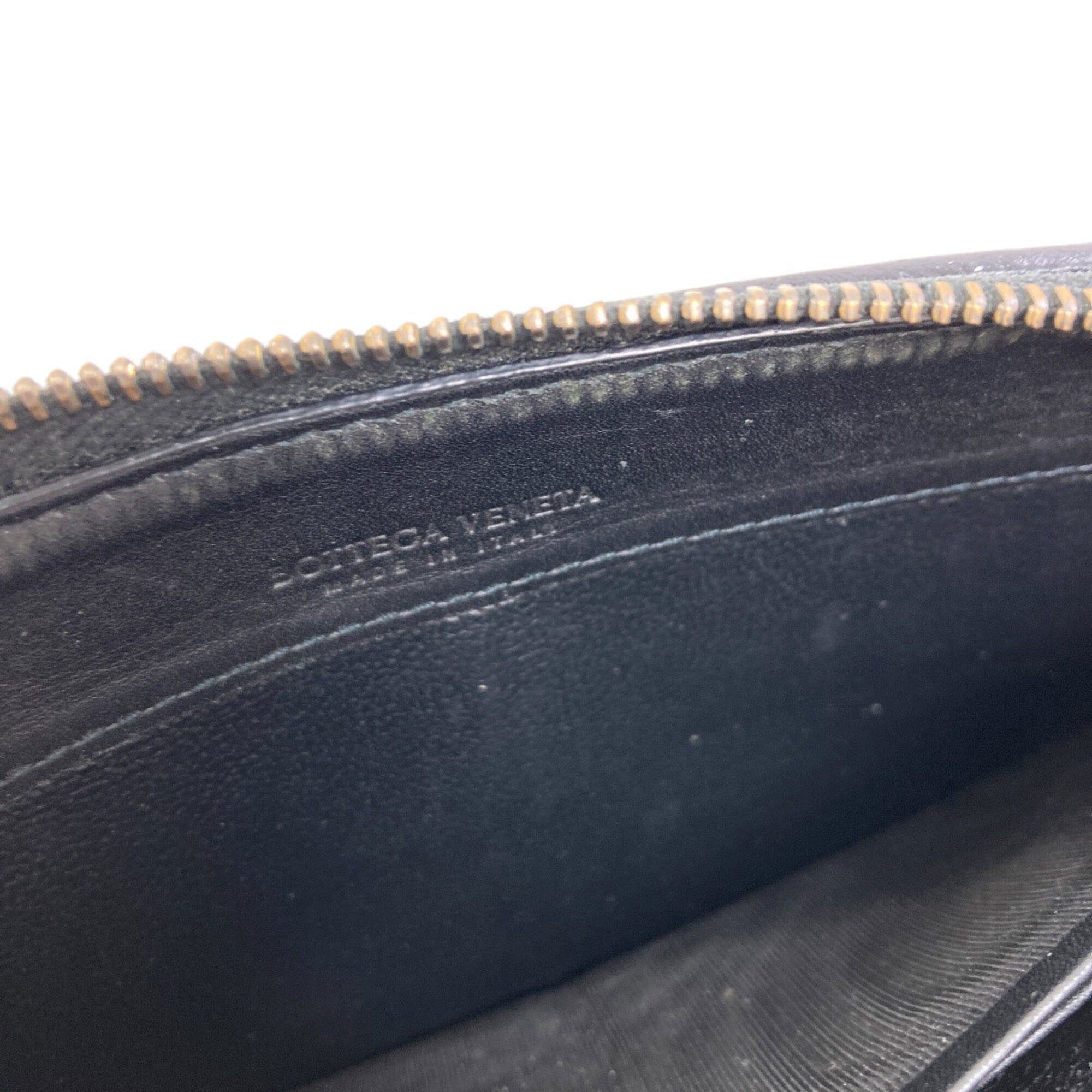 Bottega Veneta Black Leather Long Wallet (Bi-Fold) (Pre-Owned)