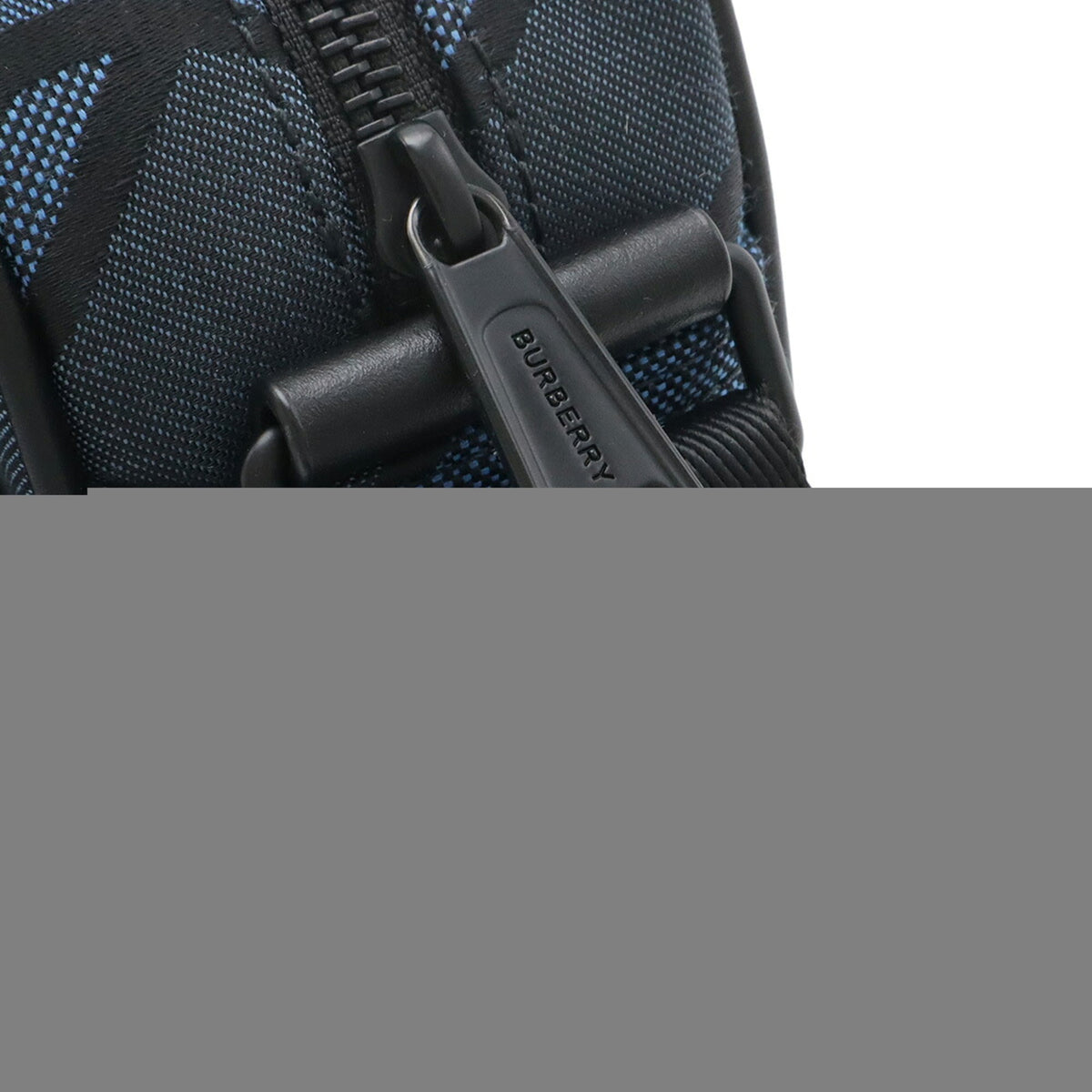 Burberry Black Blue Canvas Leather Shoulder Bag Sling Bag (Pre-Owned)